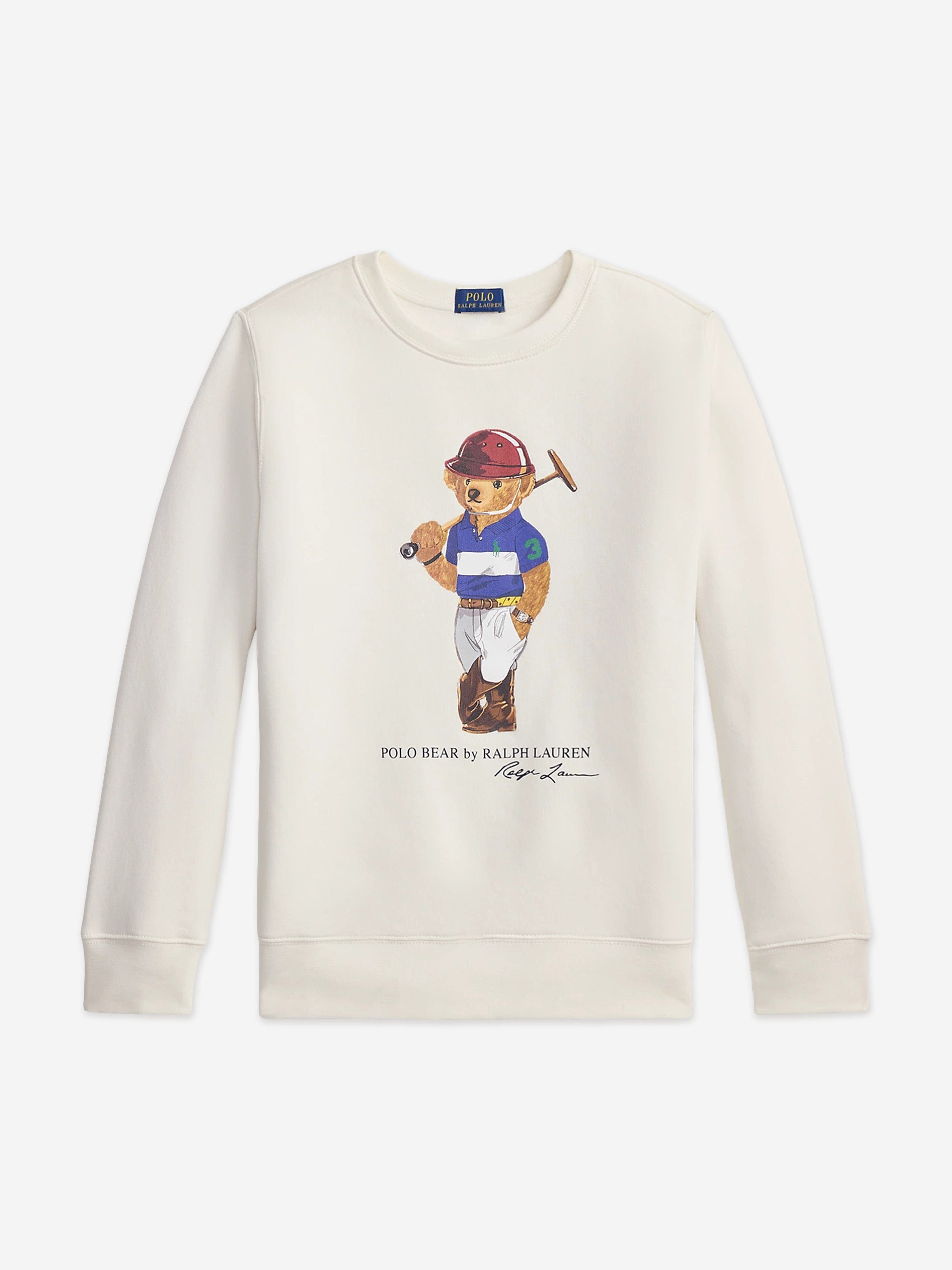 Ralph Lauren Boys Polo Bear Sweatshirt in White