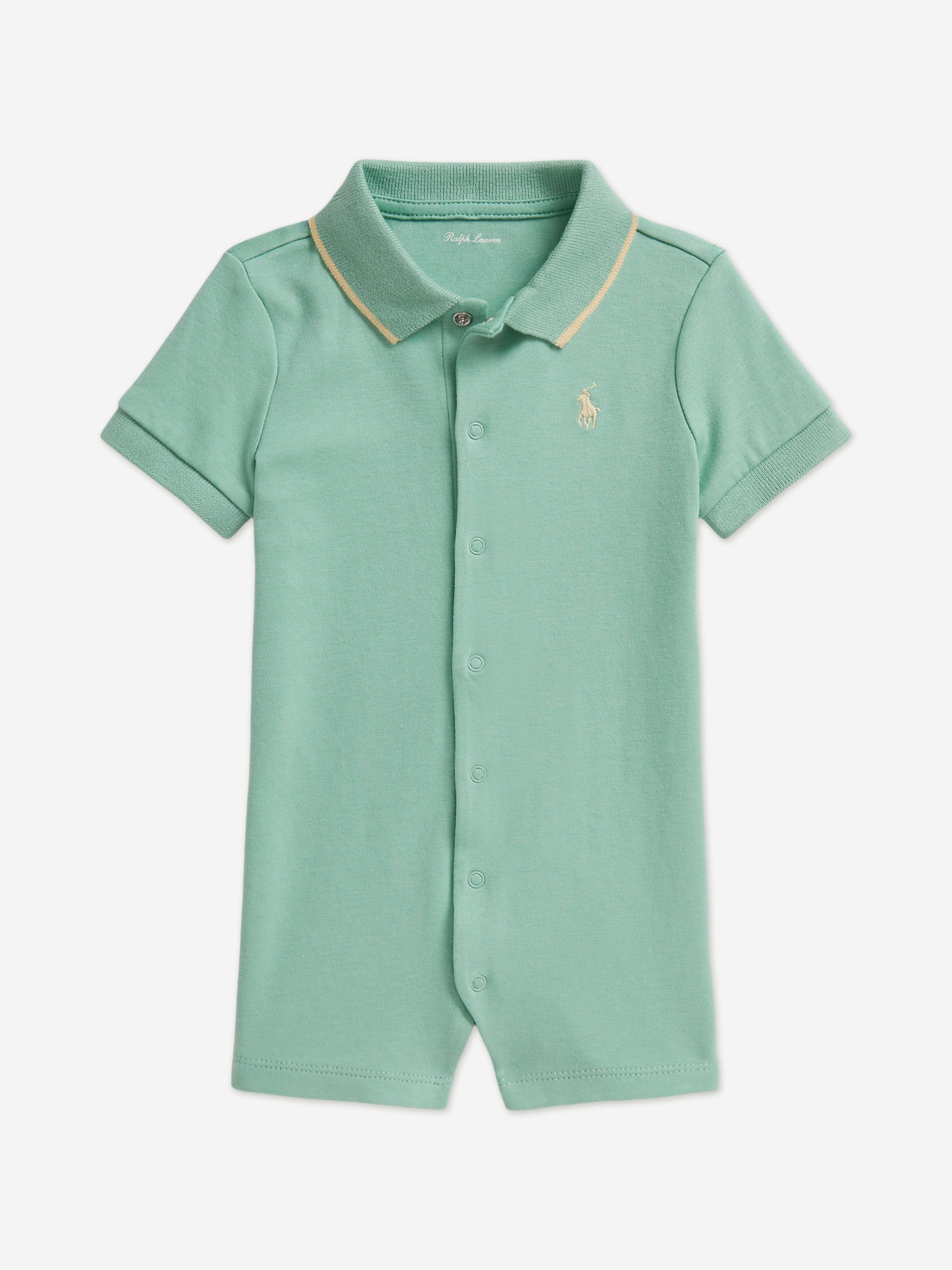 Ralph Lauren Baby Boys Polo Romper in Green