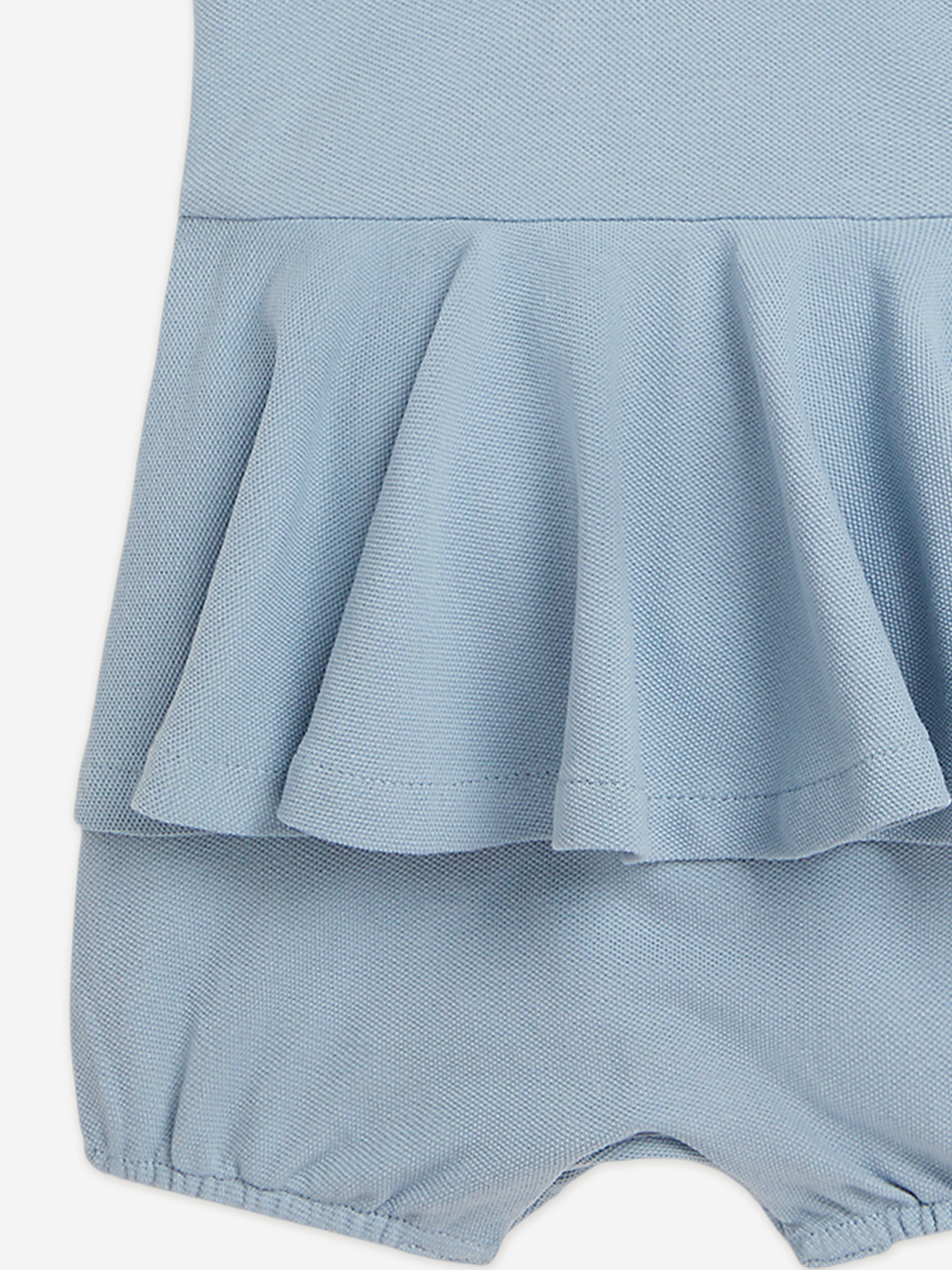 Ralph Lauren Baby Girls Peplum Romper in Blue