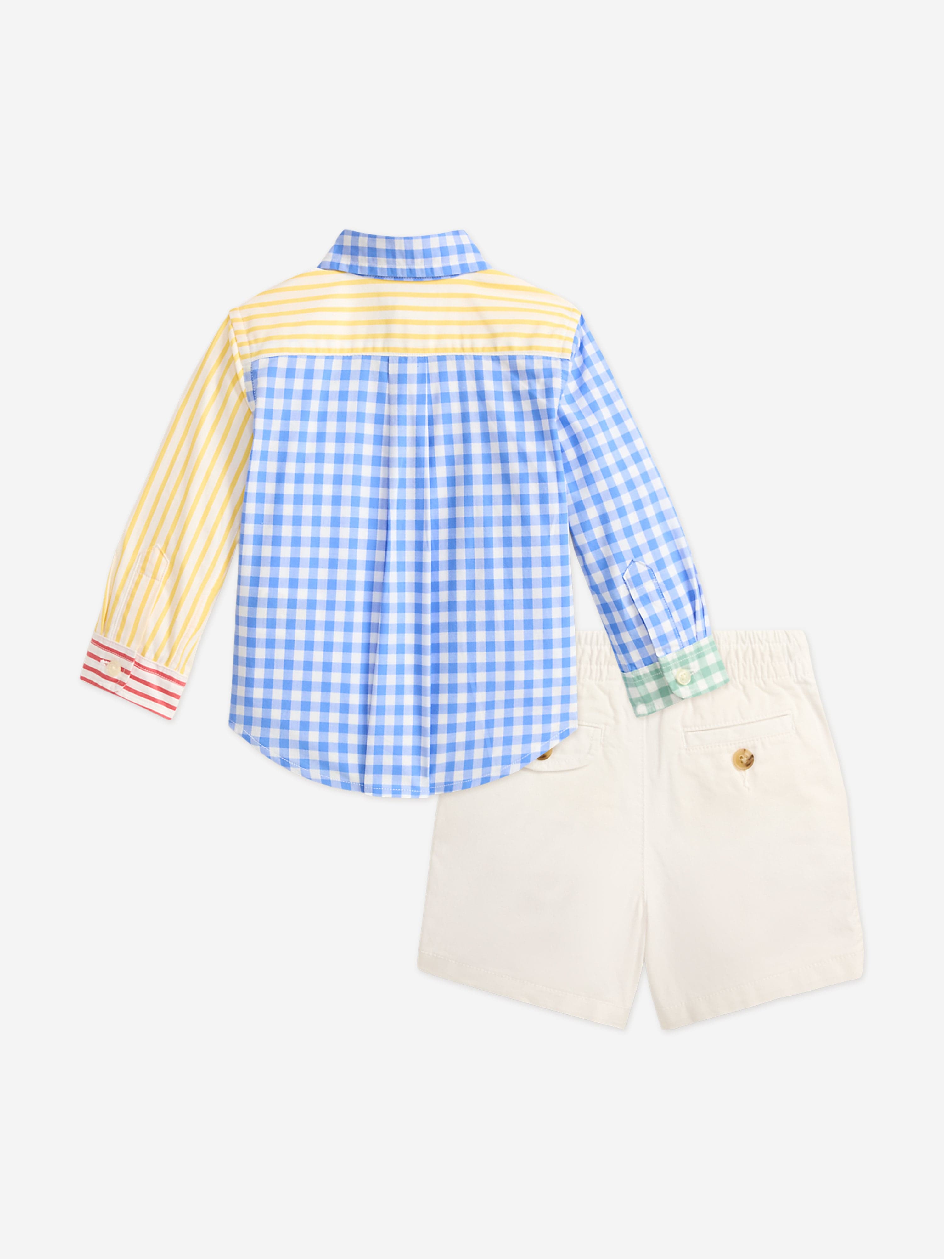 Ralph Lauren Baby Boys Shirt and Shorts Set in Multicolour