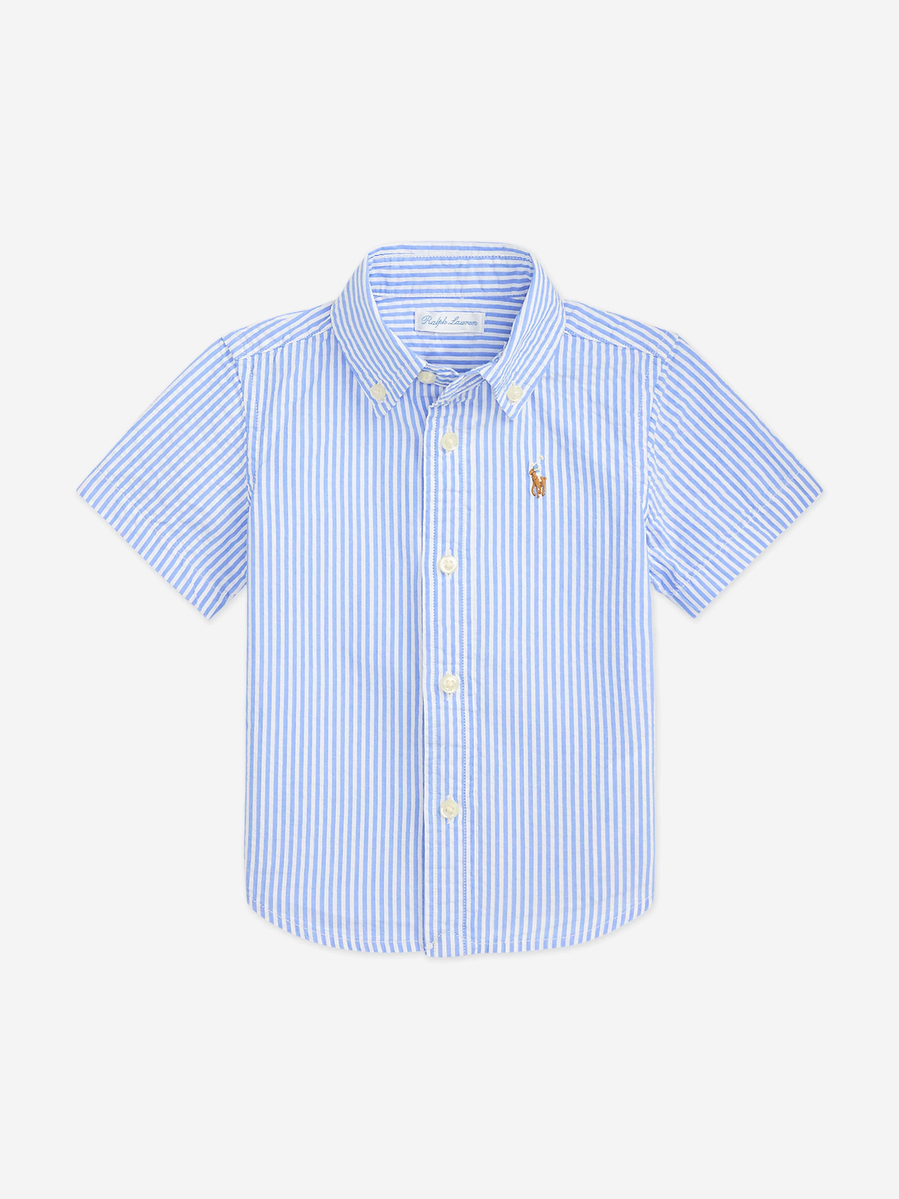 Ralph Lauren Baby Boys Seersucker Shirt in Blue