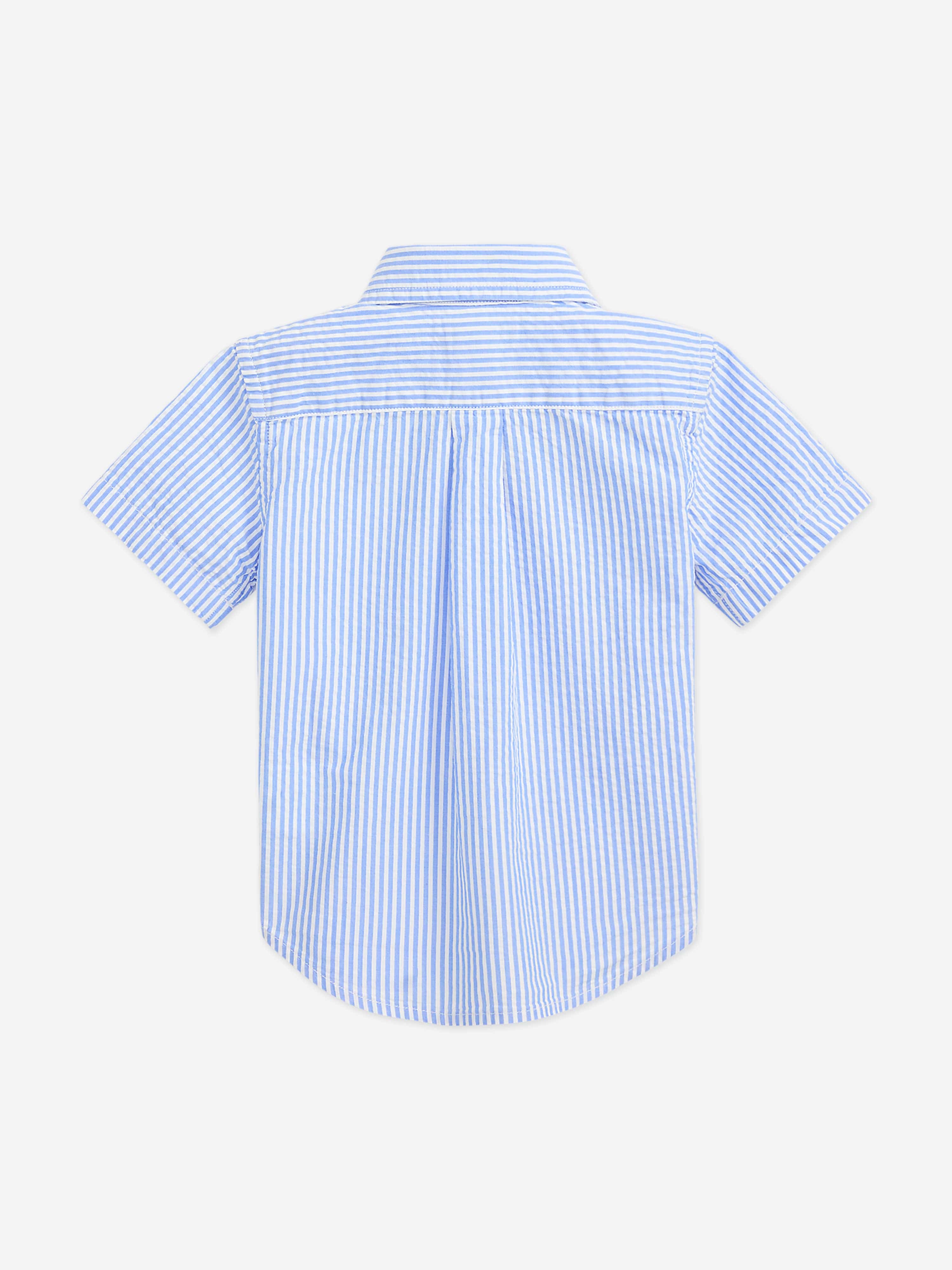Ralph Lauren Baby Boys Seersucker Shirt in Blue