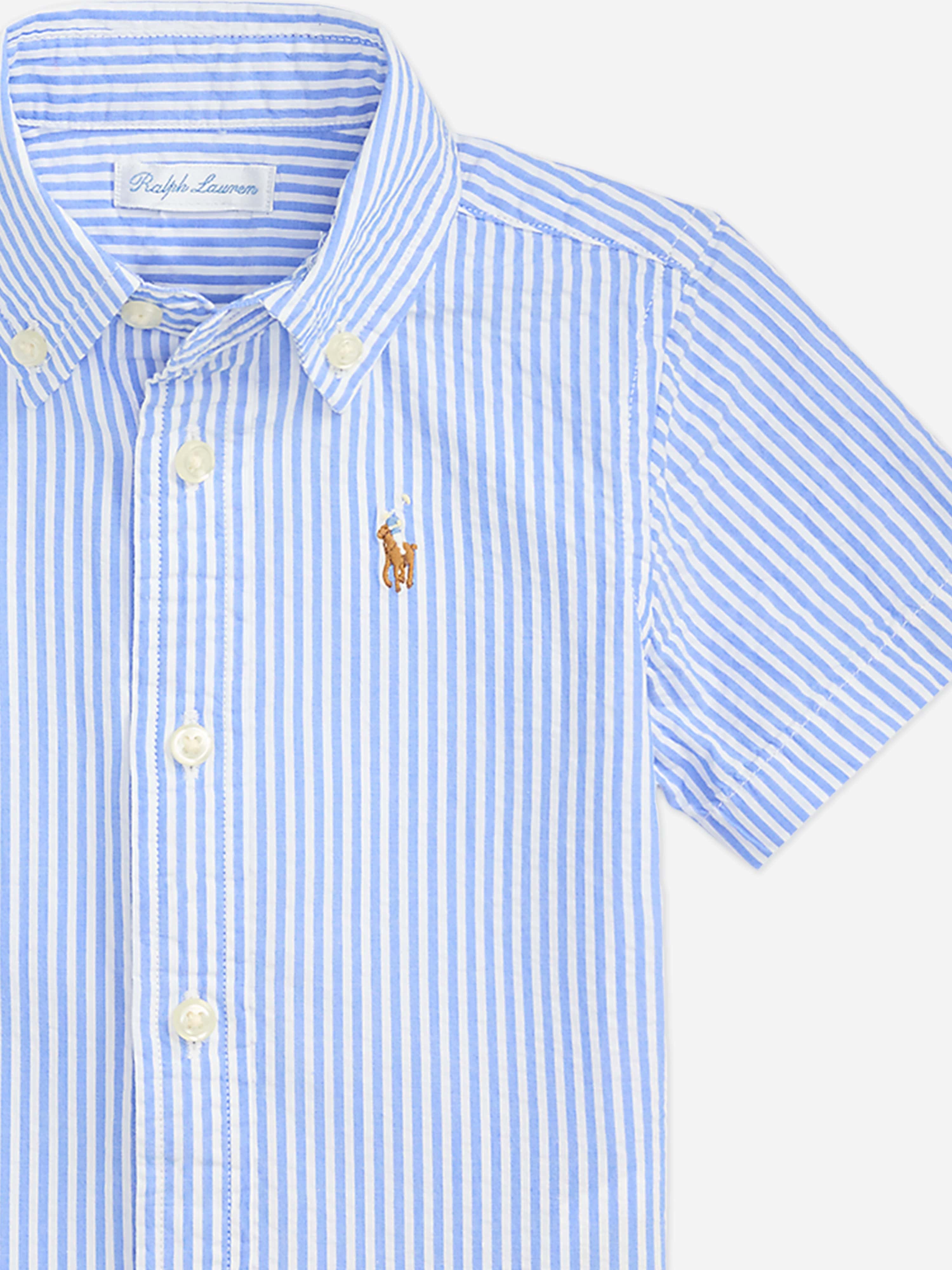 Ralph Lauren Baby Boys Seersucker Shirt in Blue