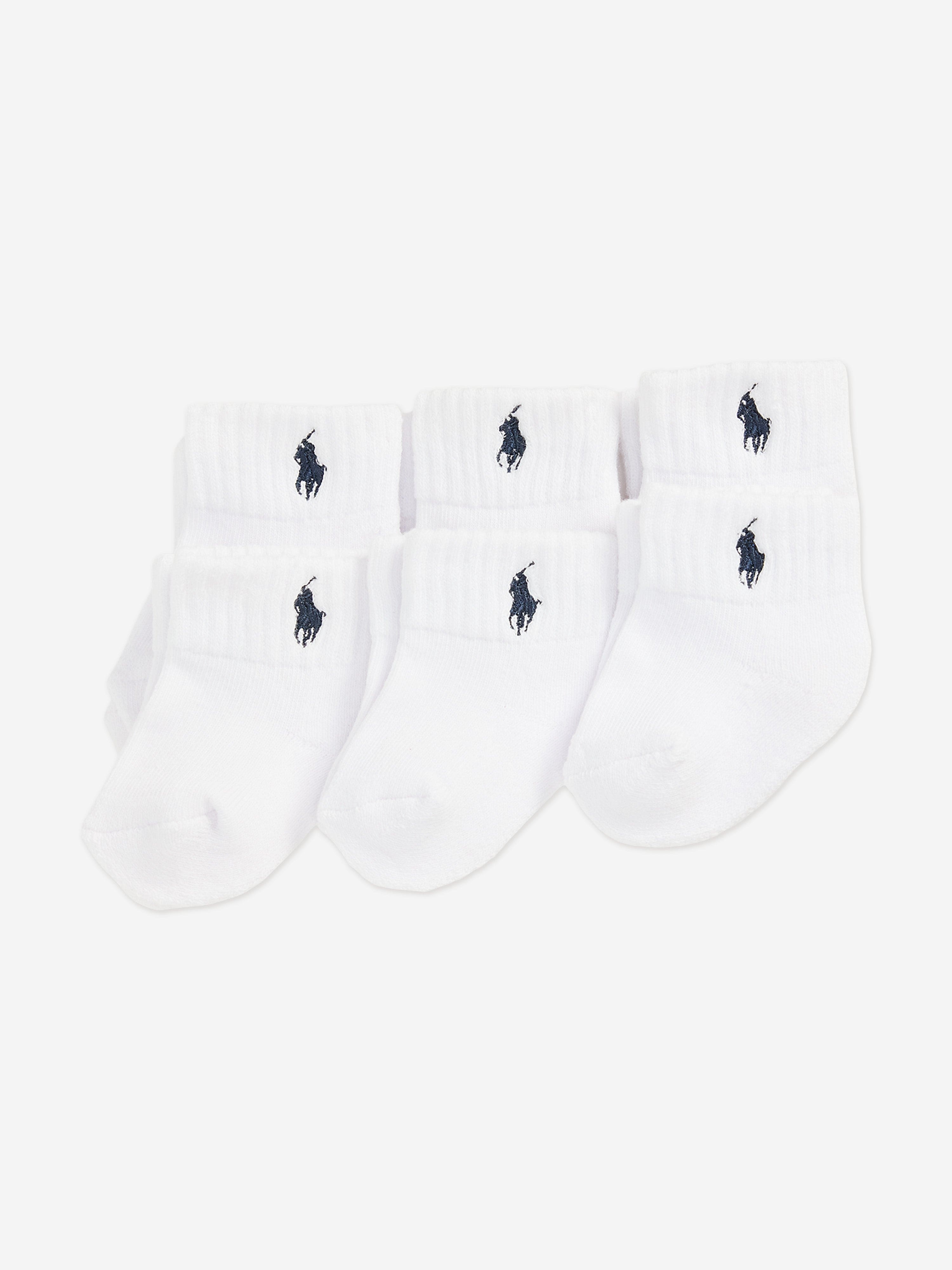 Ralph Lauren Baby Boys 6 Pack Cotton Classic Socks Set in White