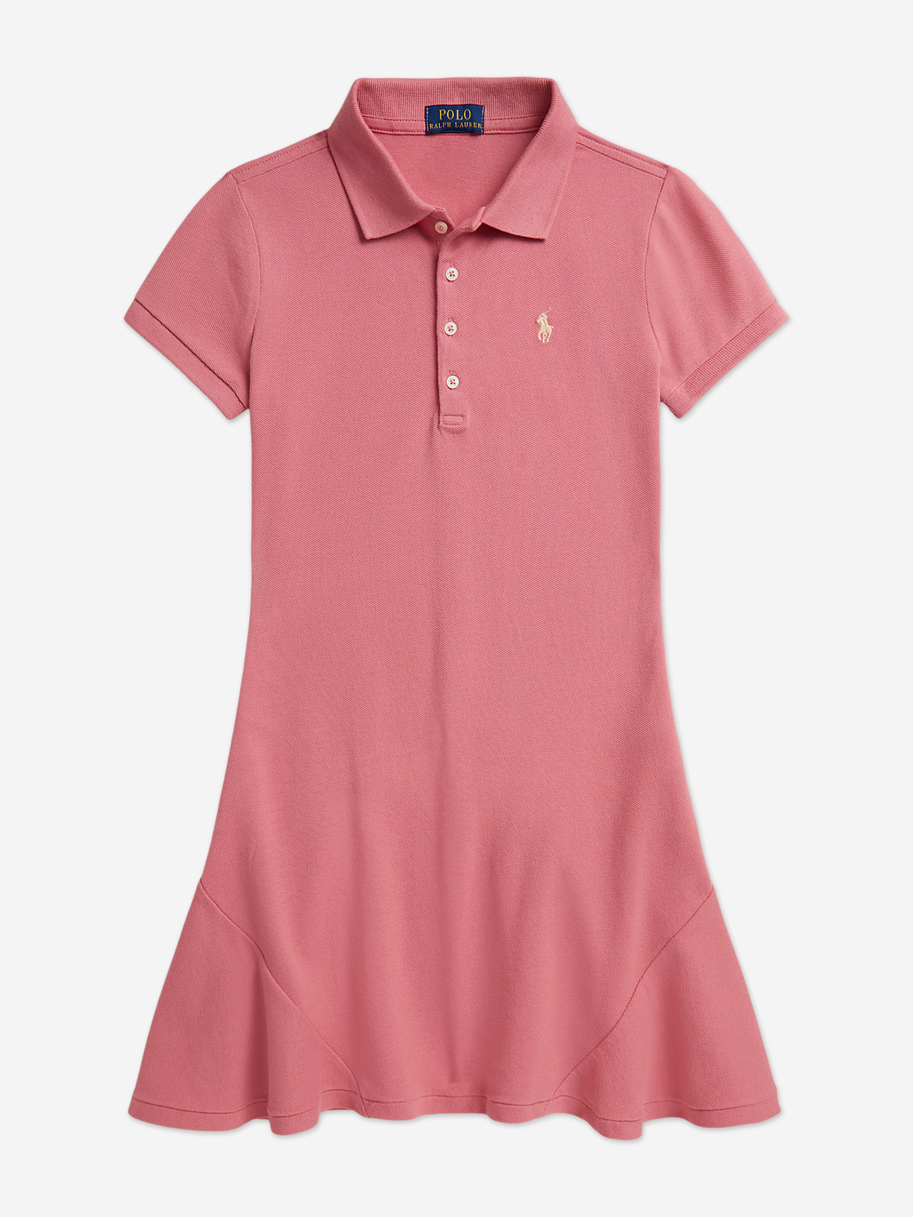 Ralph Lauren Girls Polo Waist Dress in Pink