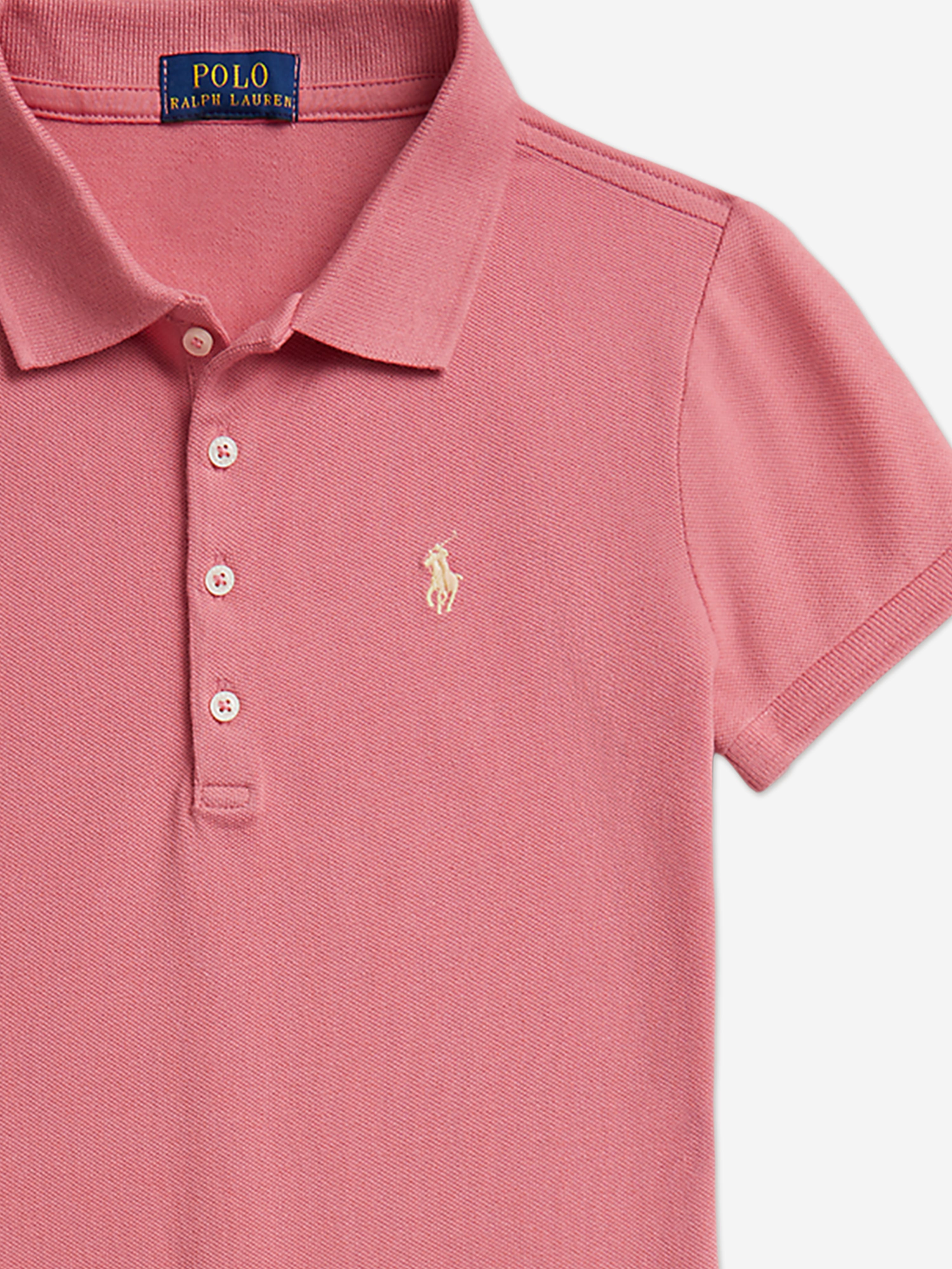 Ralph Lauren Girls Polo Waist Dress in Pink