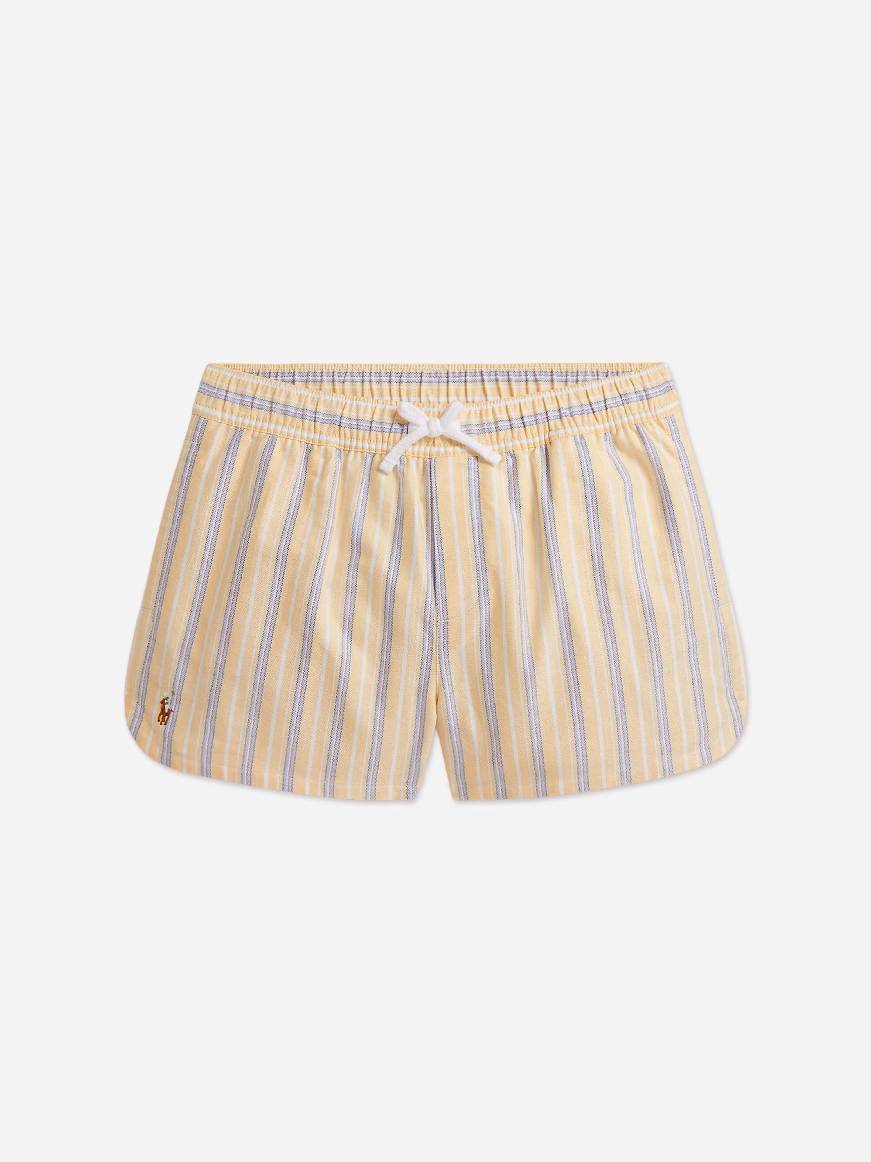 Ralph Lauren Girls Striped Oxford Shorts in Yellow