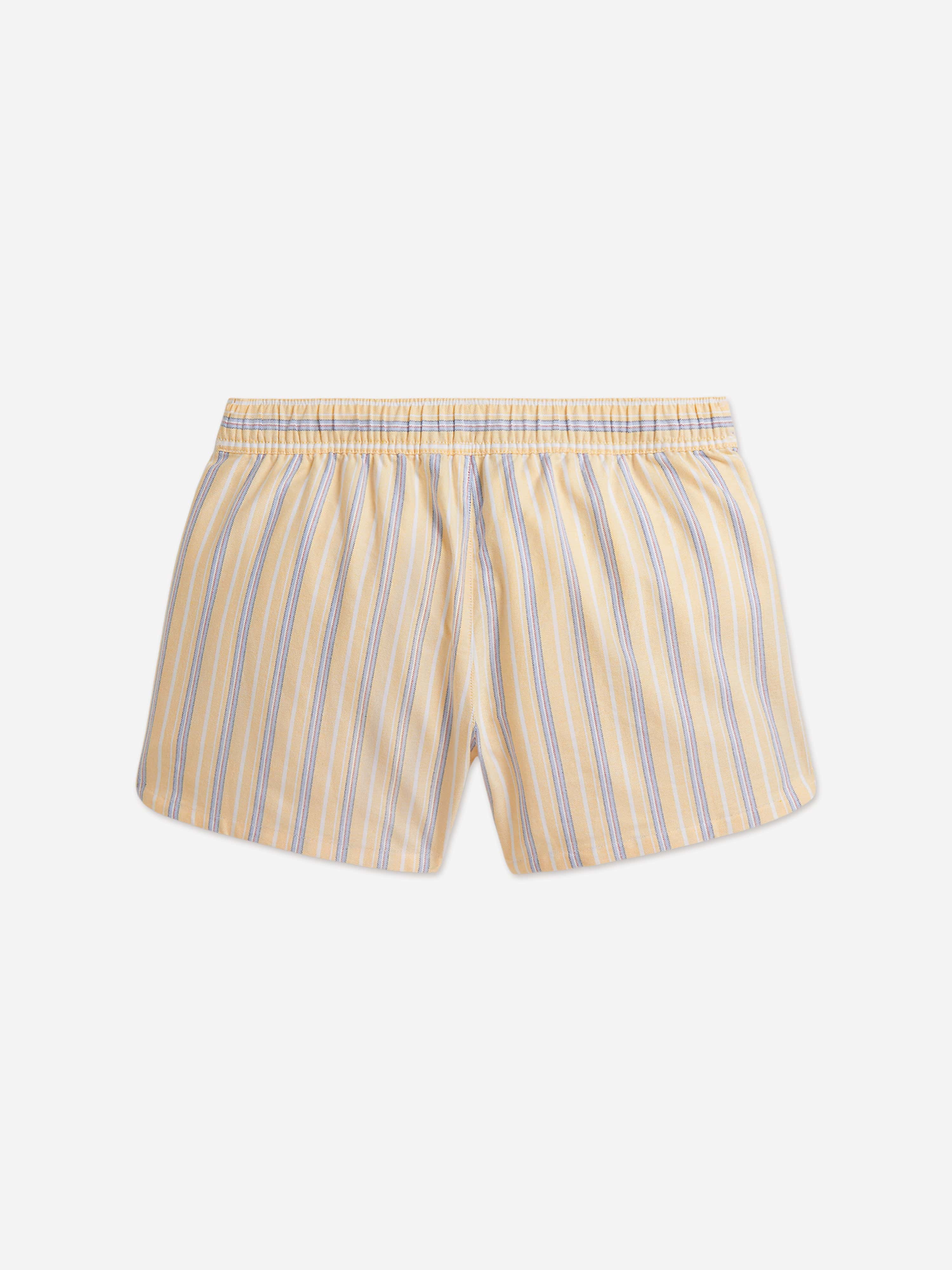 Ralph Lauren Girls Striped Oxford Shorts in Yellow