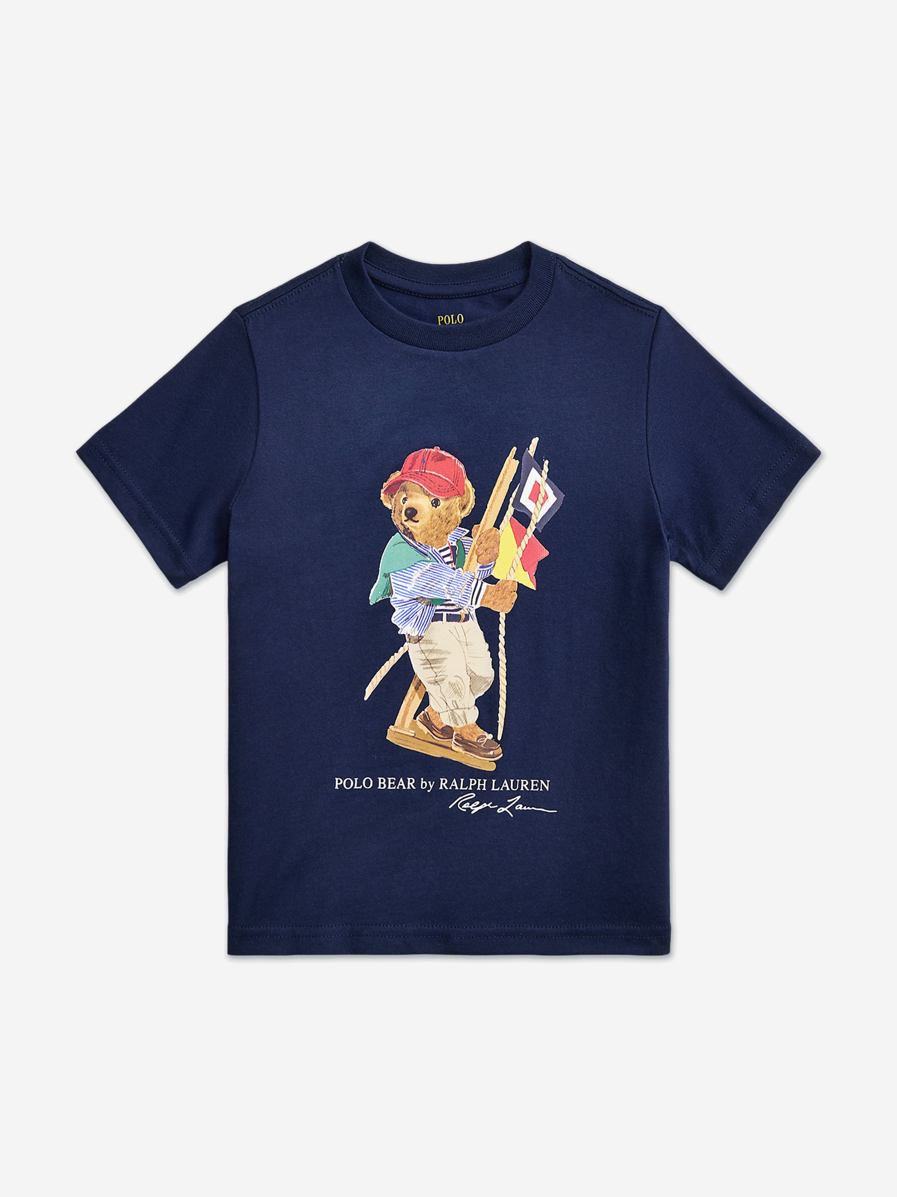 Ralph Lauren Boys Polo Bear Jersey T-Shirt in Navy