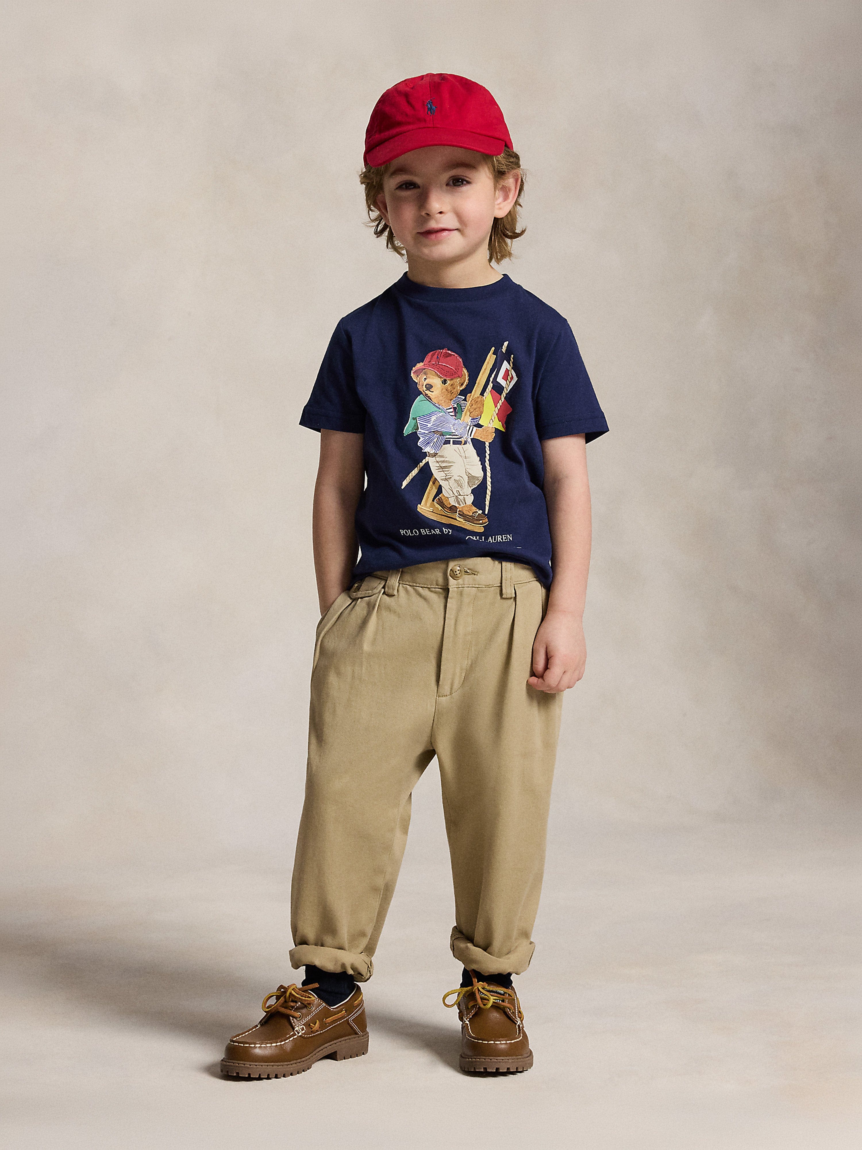 Ralph Lauren Boys Polo Bear Jersey T-Shirt in Navy