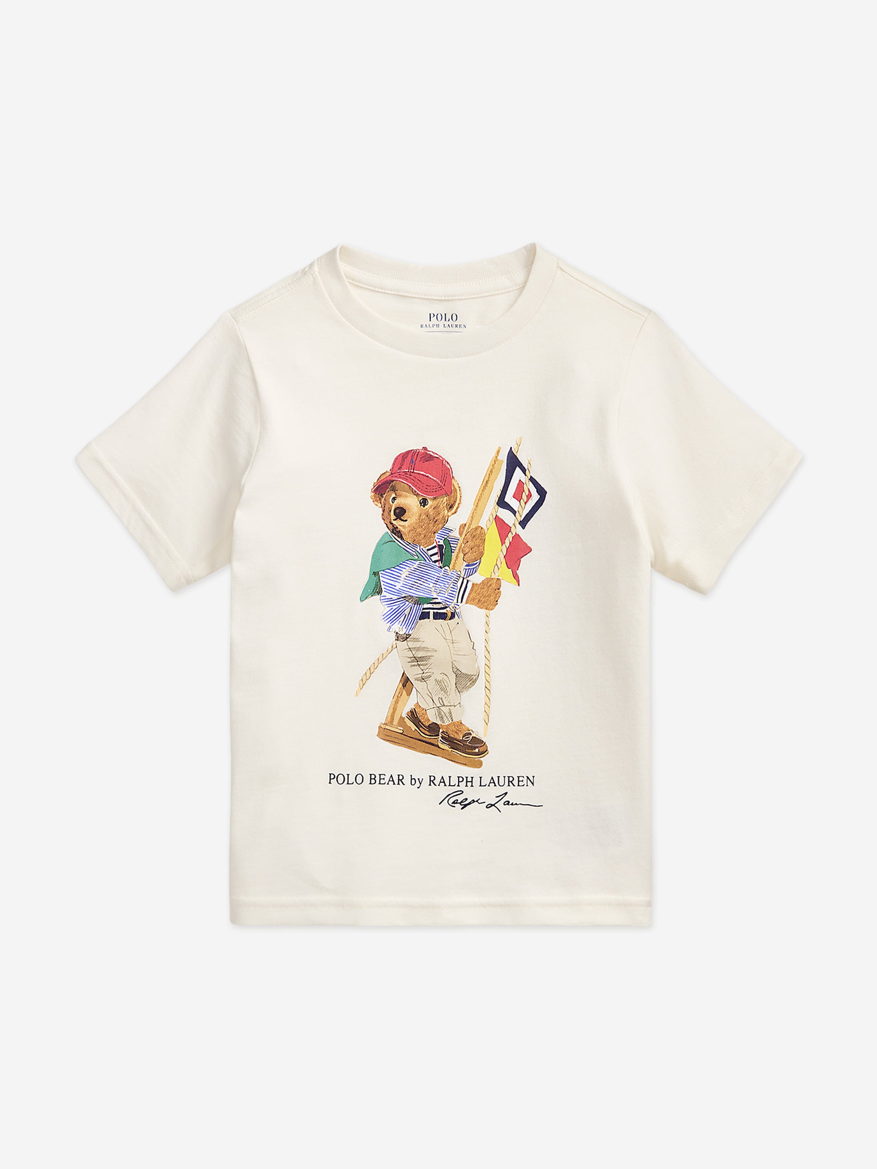 Ralph Lauren Boys Polo Bear Jersey T-Shirt in White