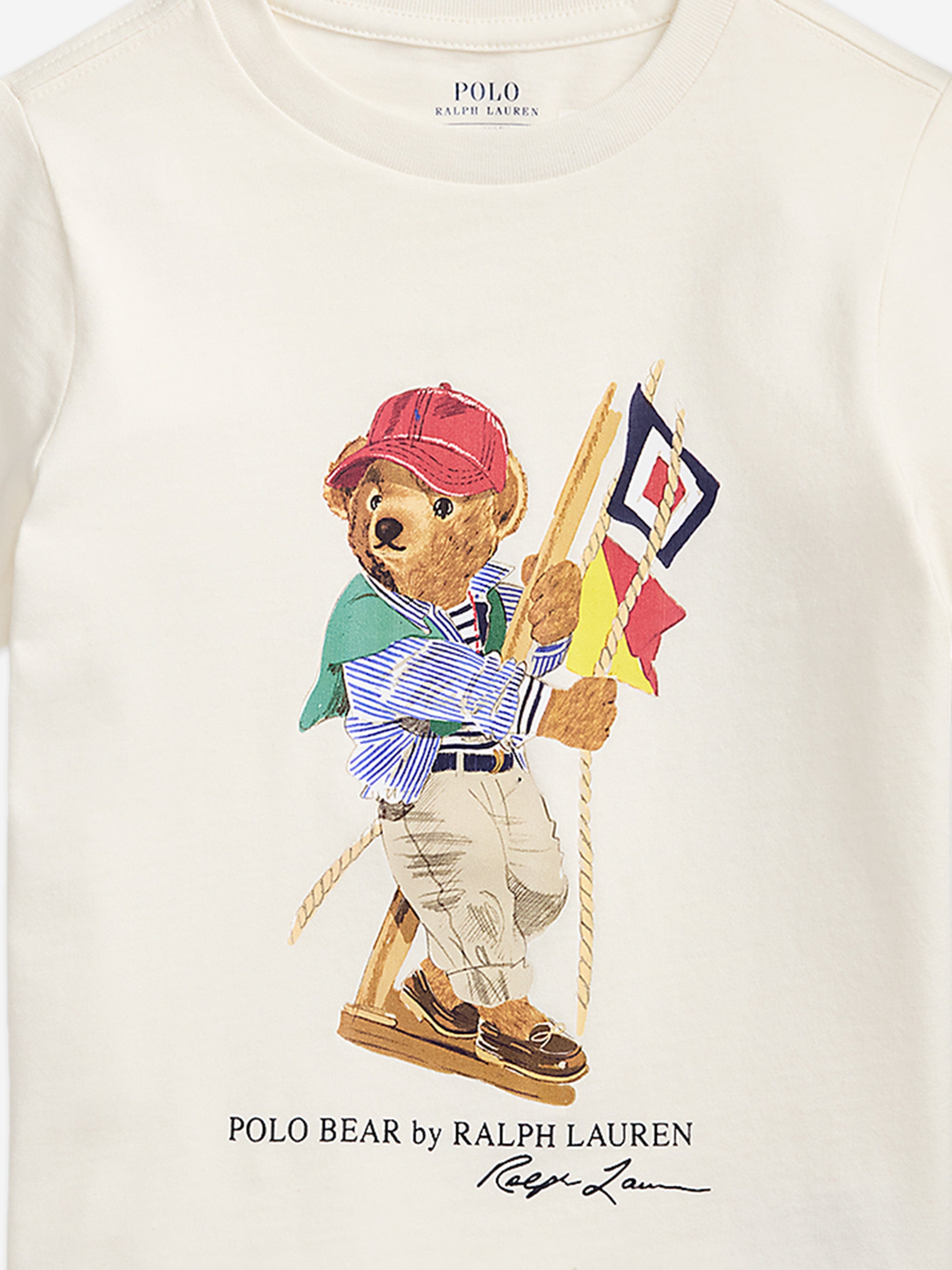 Ralph Lauren Boys Polo Bear Jersey T-Shirt in White