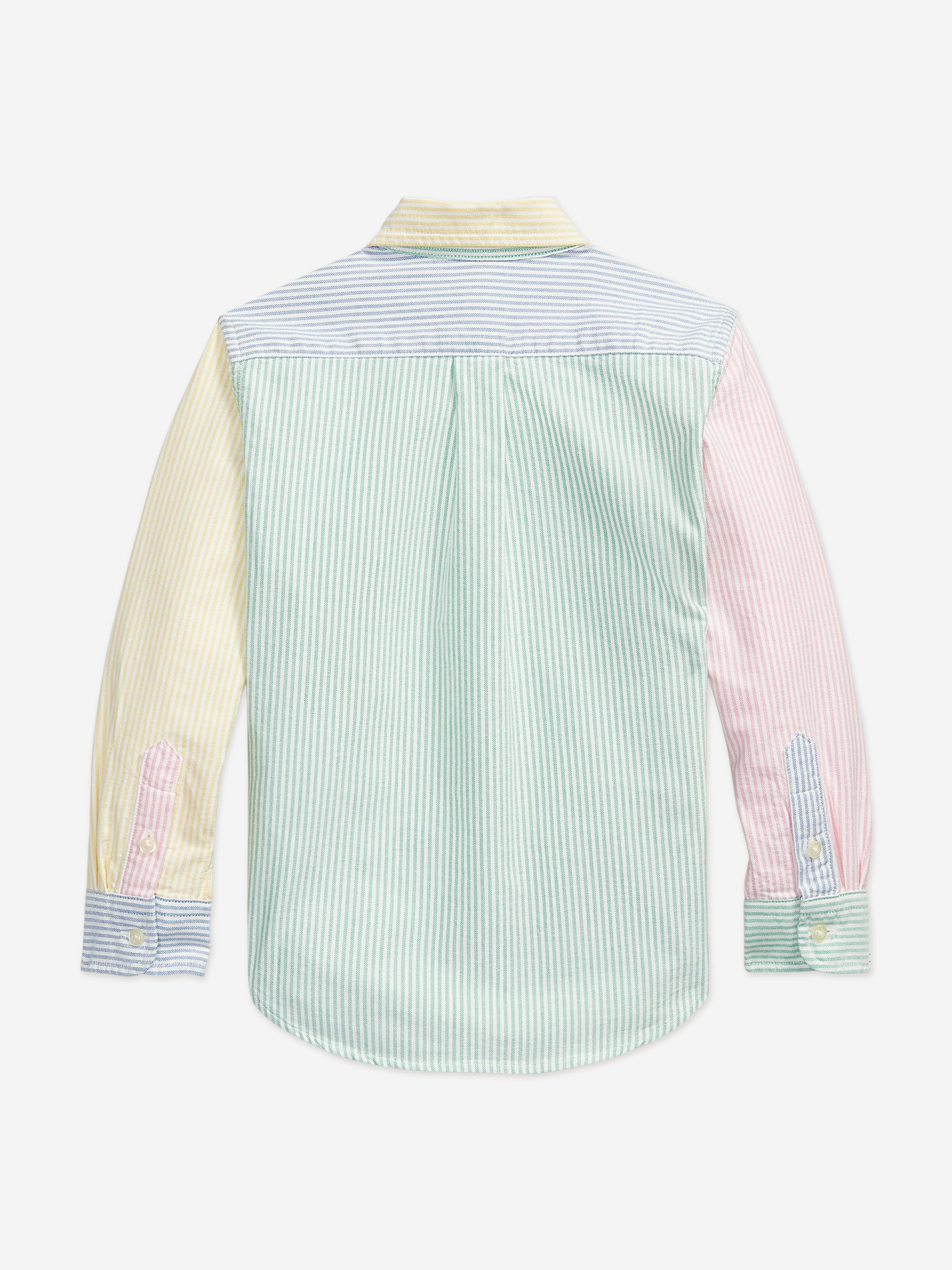 Ralph Lauren Boys Striped Classic Oxford Shirt in Green