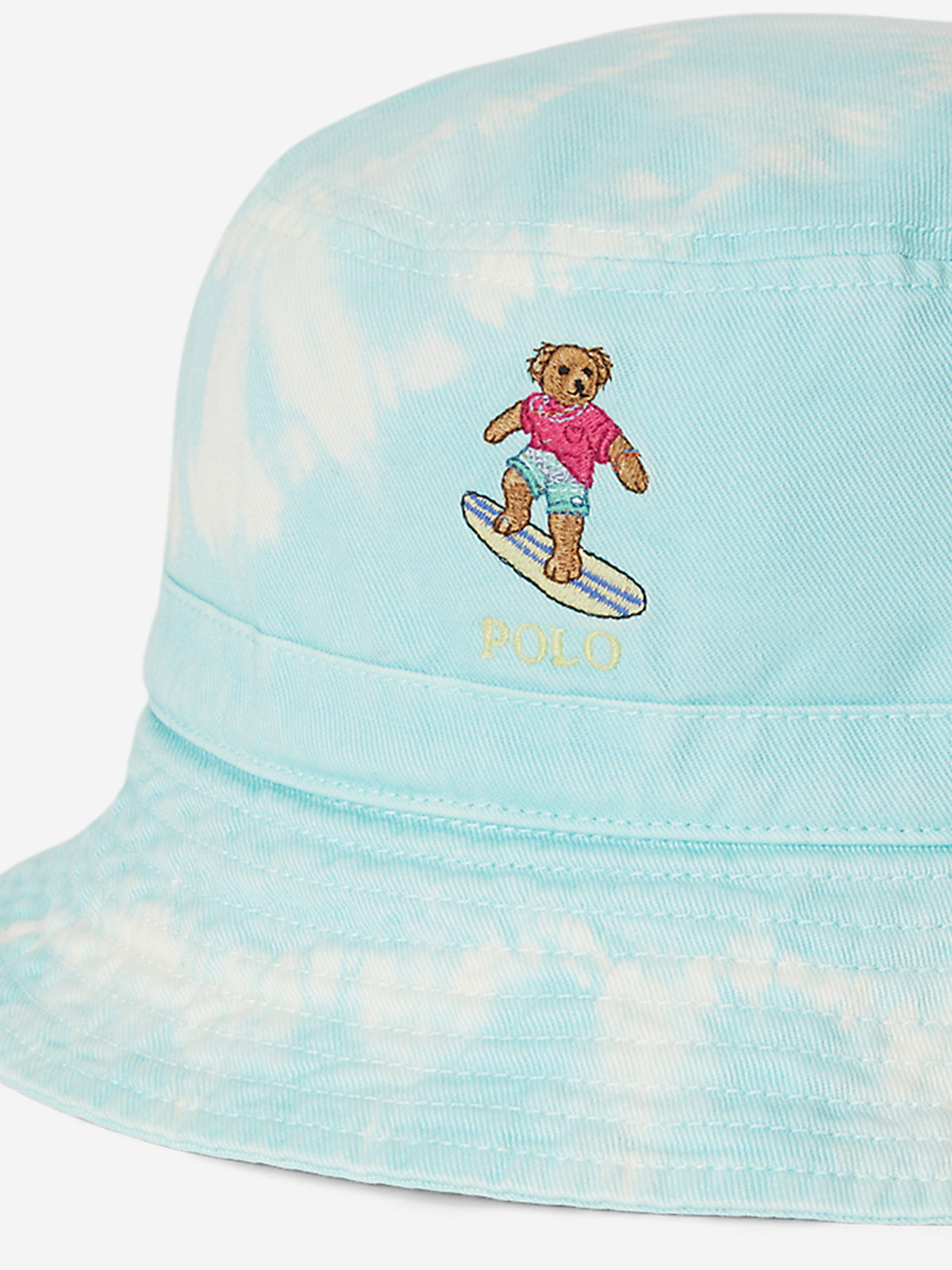 Ralph Lauren Boys Tie-Dye Polo Bear Bucket Hat in Blue