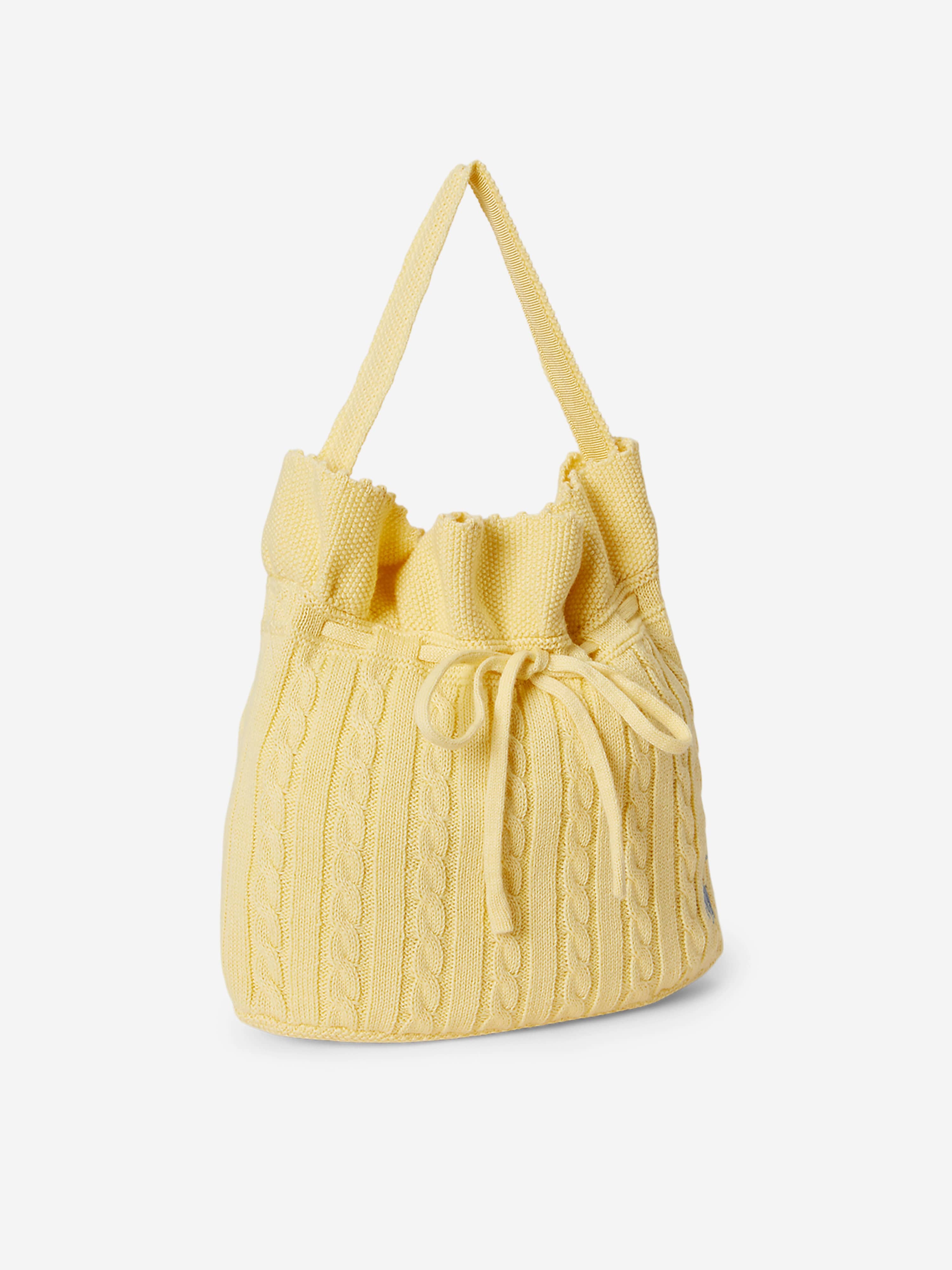 Ralph Lauren Girls Drawstring Bucket Bag in Yellow (27cm)