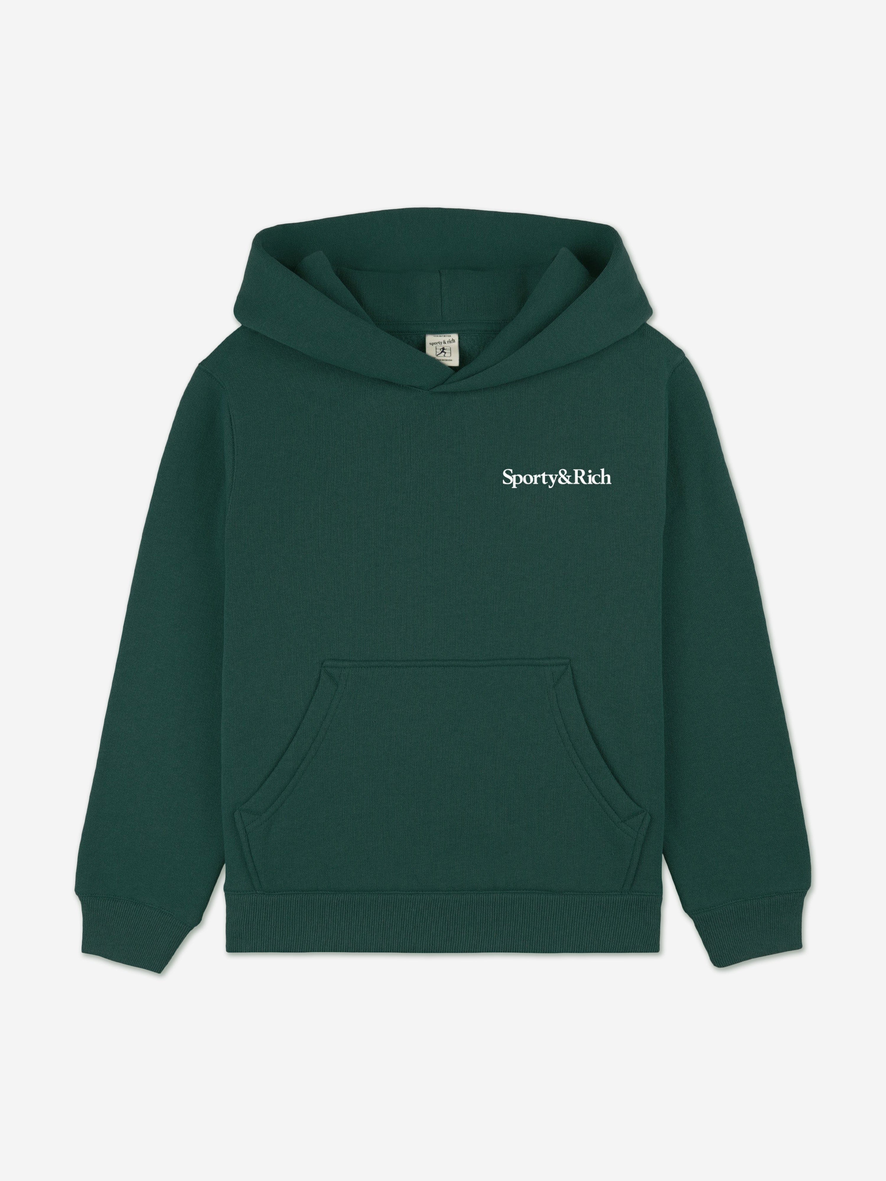 Sporty & Rich Kids Drink More Water Hoodie in Green