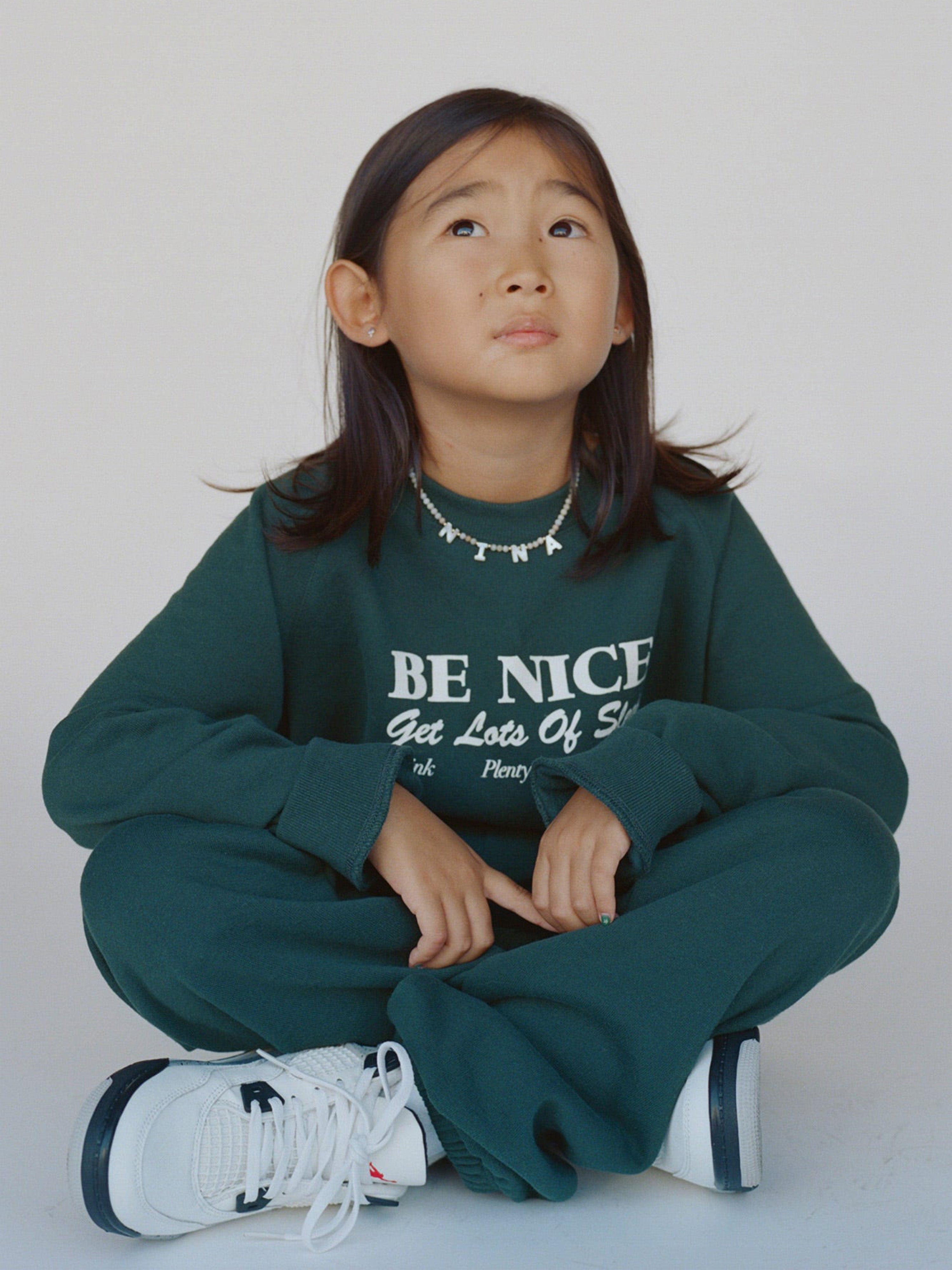 Sporty & Rich Kids Be Nice Sweatshirt in Green