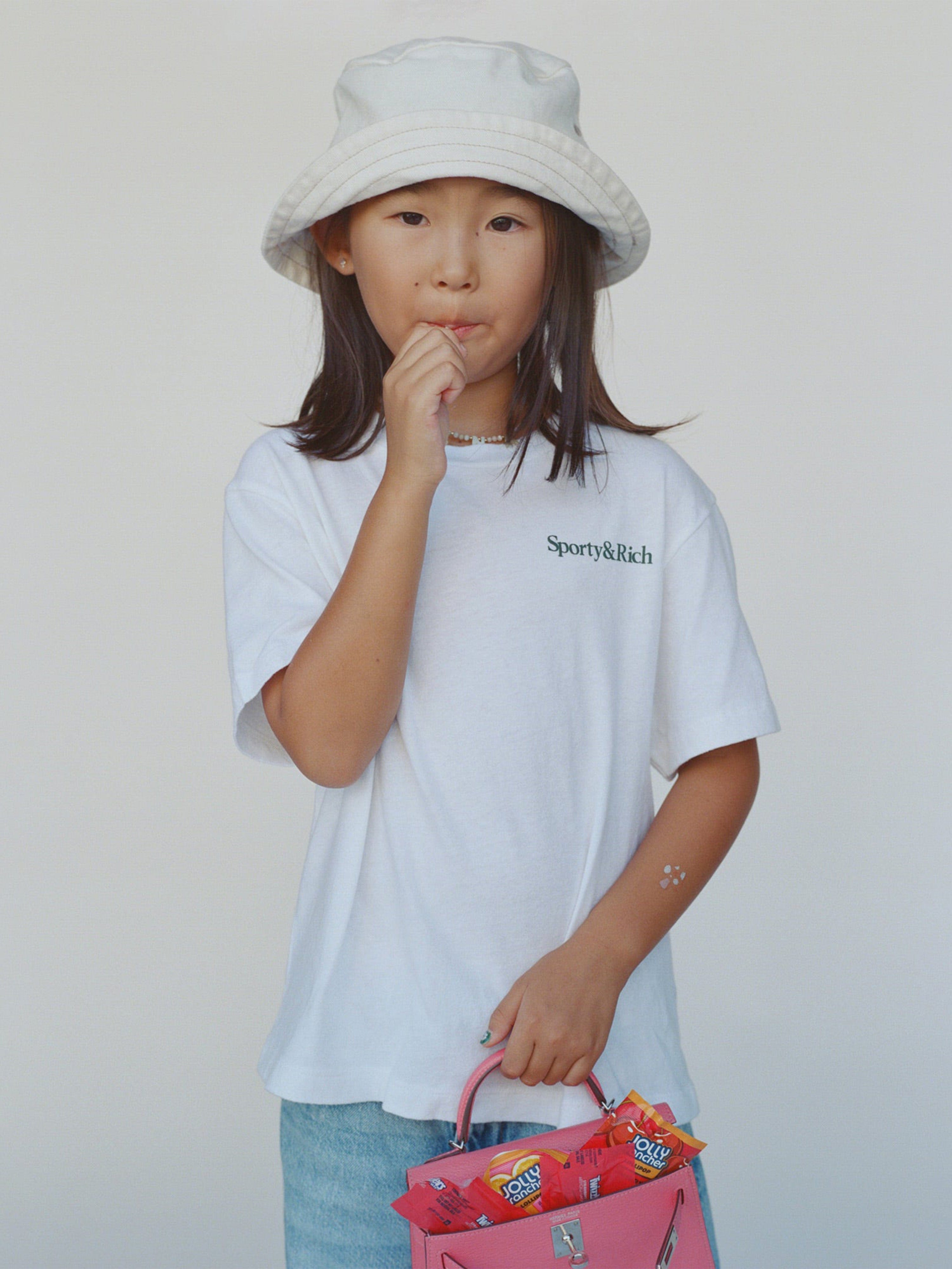 Sporty & Rich Kids Drink More Water T-Shirt in White