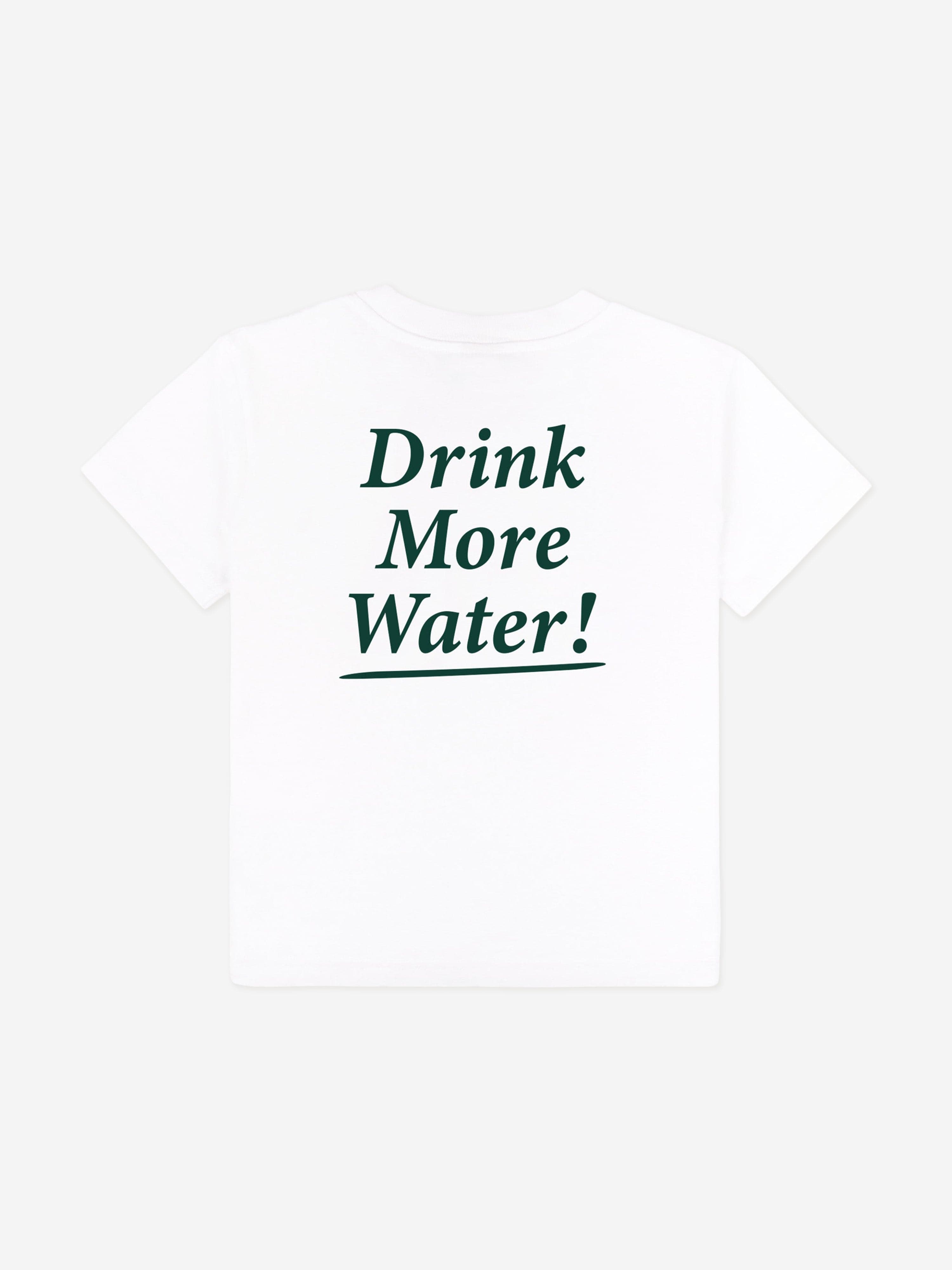 Sporty & Rich Kids Drink More Water T-Shirt in White