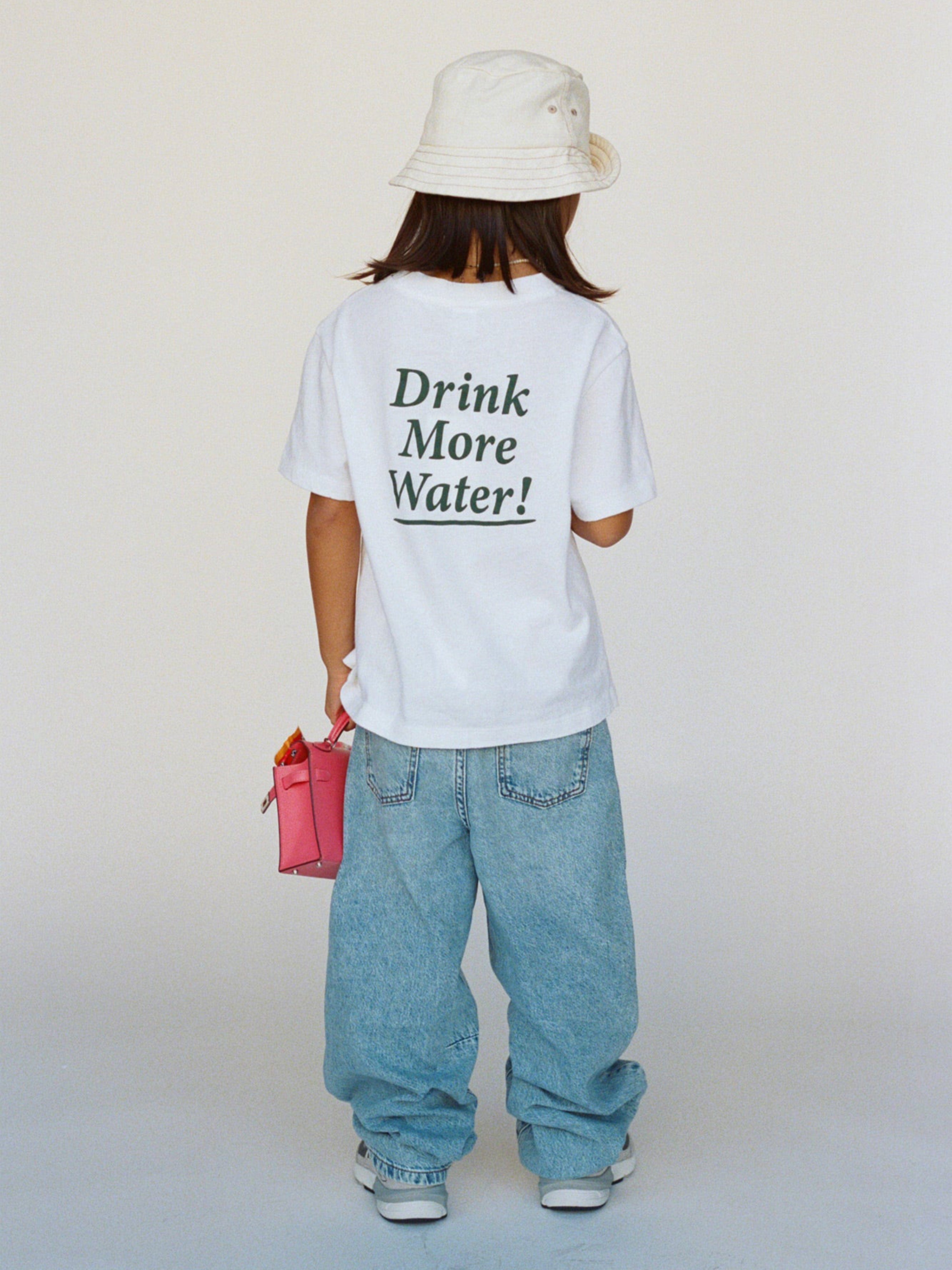 Sporty & Rich Kids Drink More Water T-Shirt in White