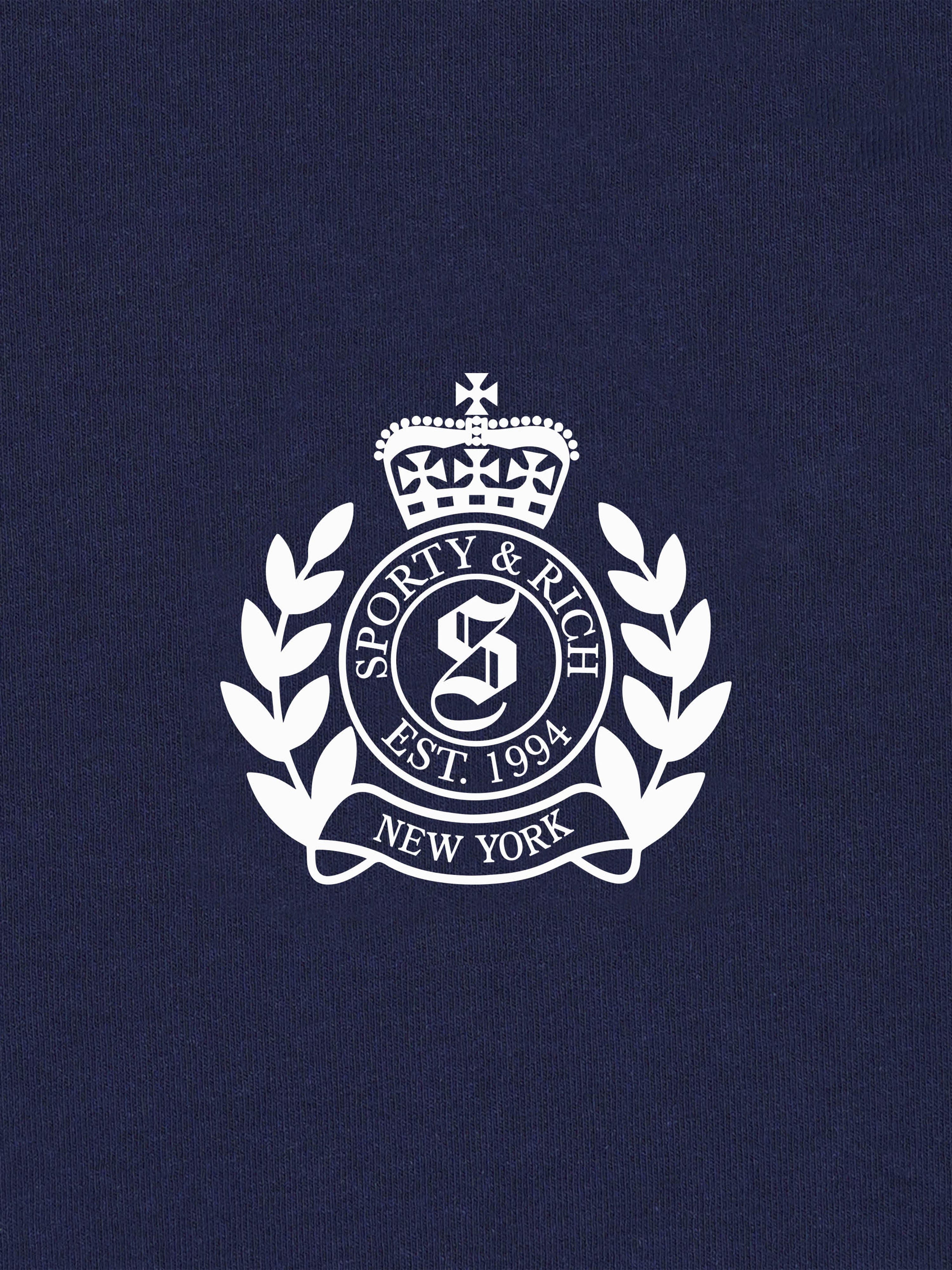 Sporty & Rich Kids H&W Crest Hoodie in Navy