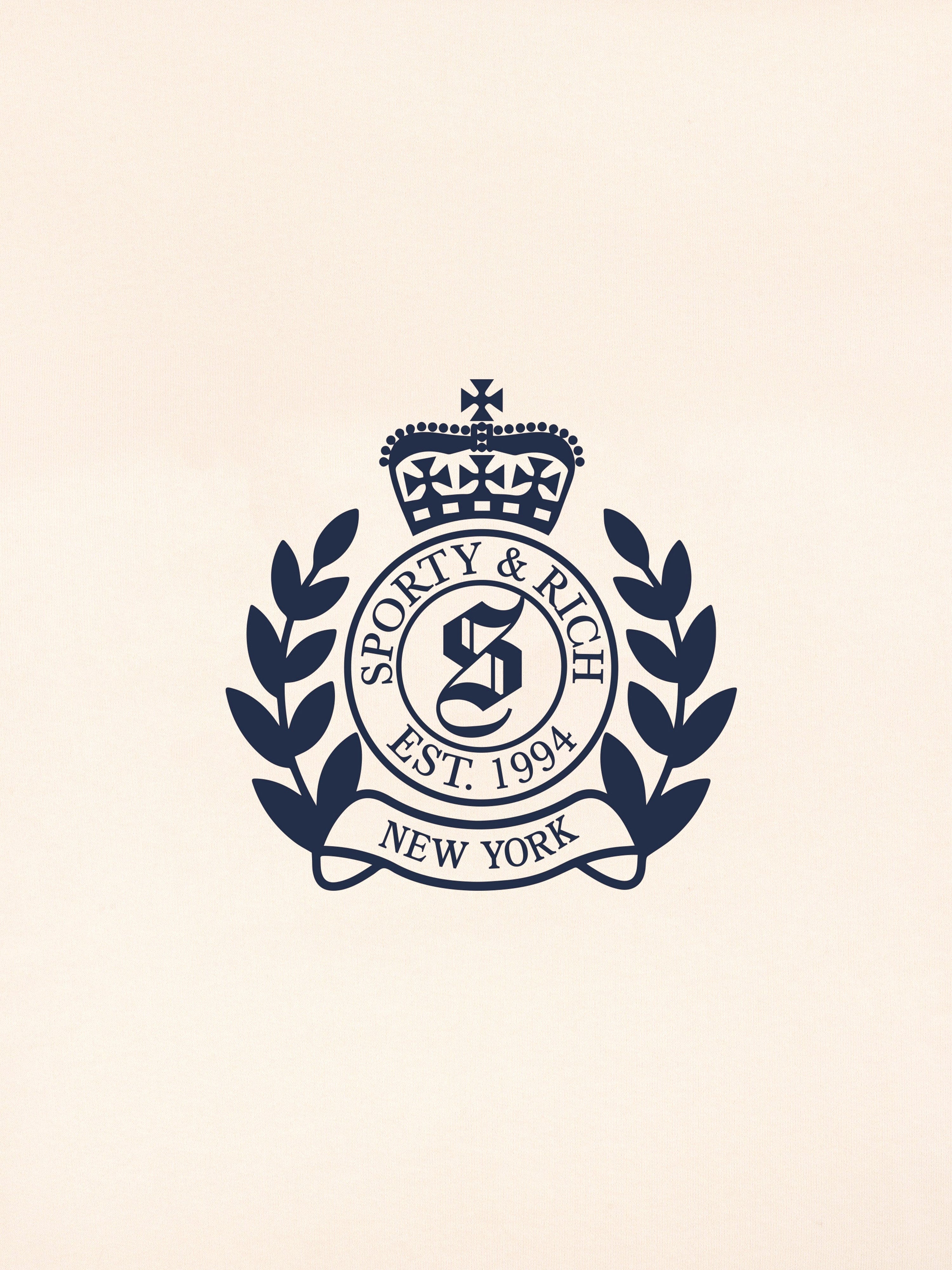 Sporty & Rich Kids H&W Crest Sweatshirt in Ivory