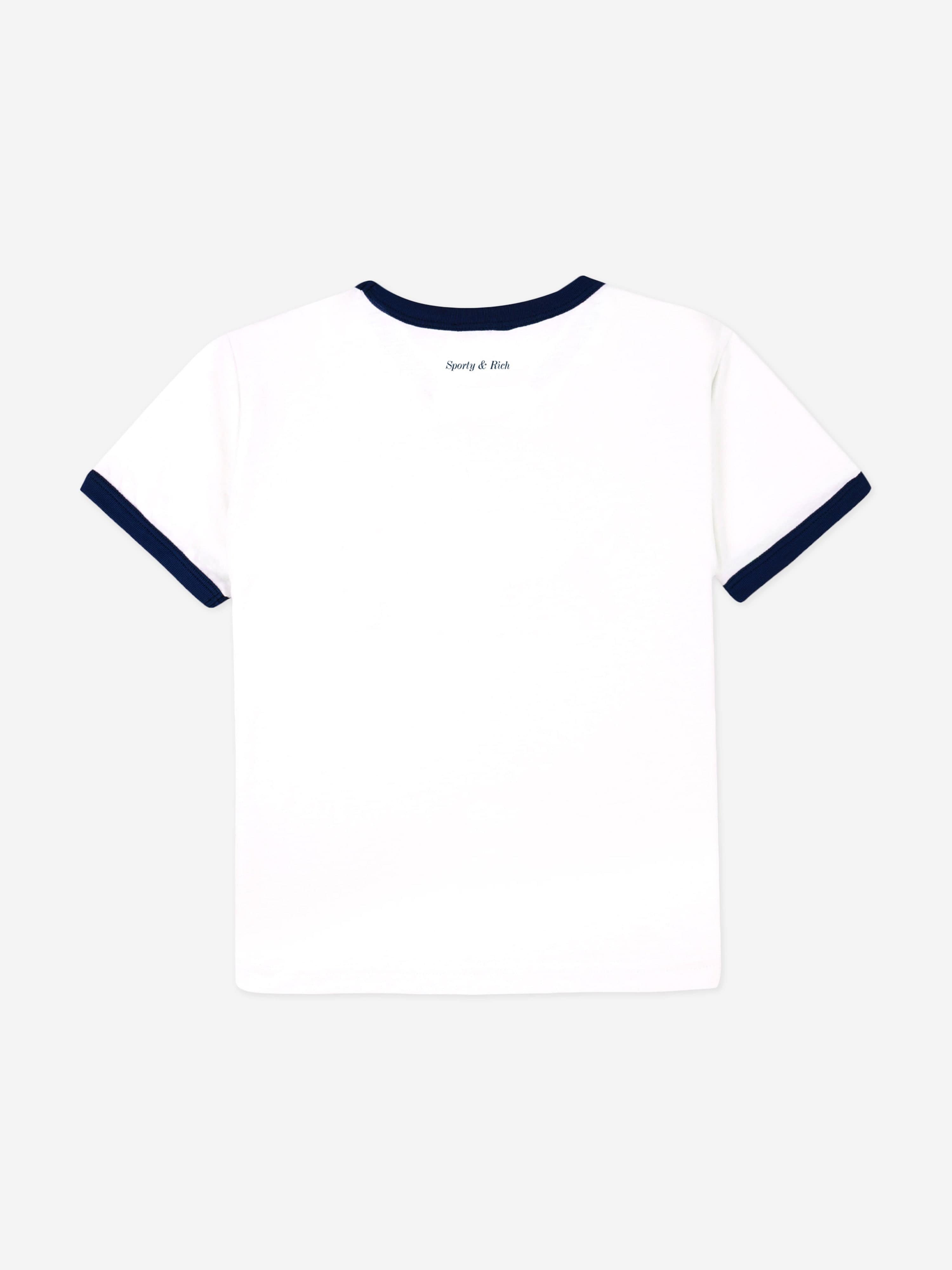 Sporty & Rich Kids Wellness Club Flocked T-Shirt in White