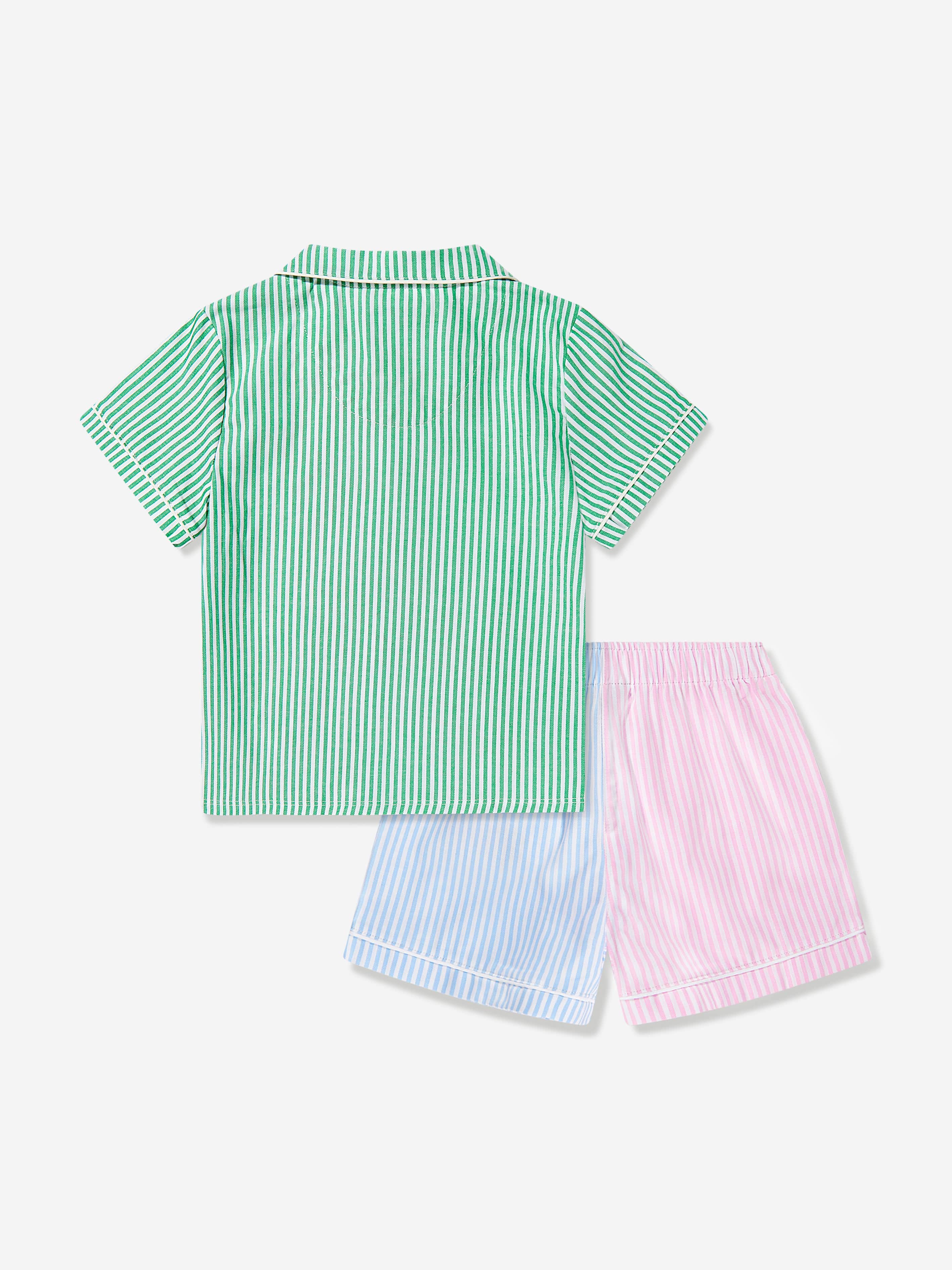 Girls Oxford Short Pyjama Set in Multicolour