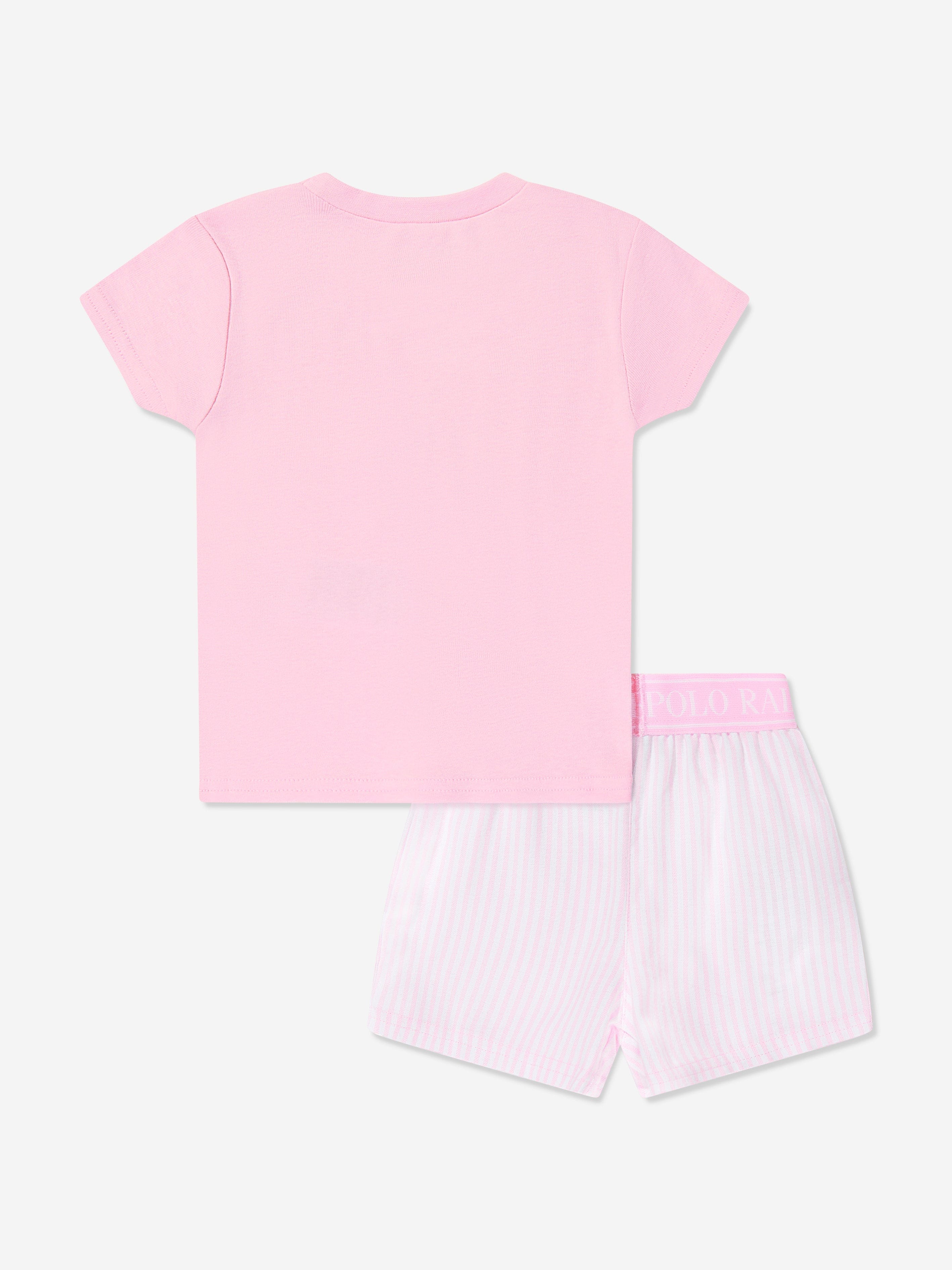 Ralph Lauren Girls Short Pyjama Set in Pink