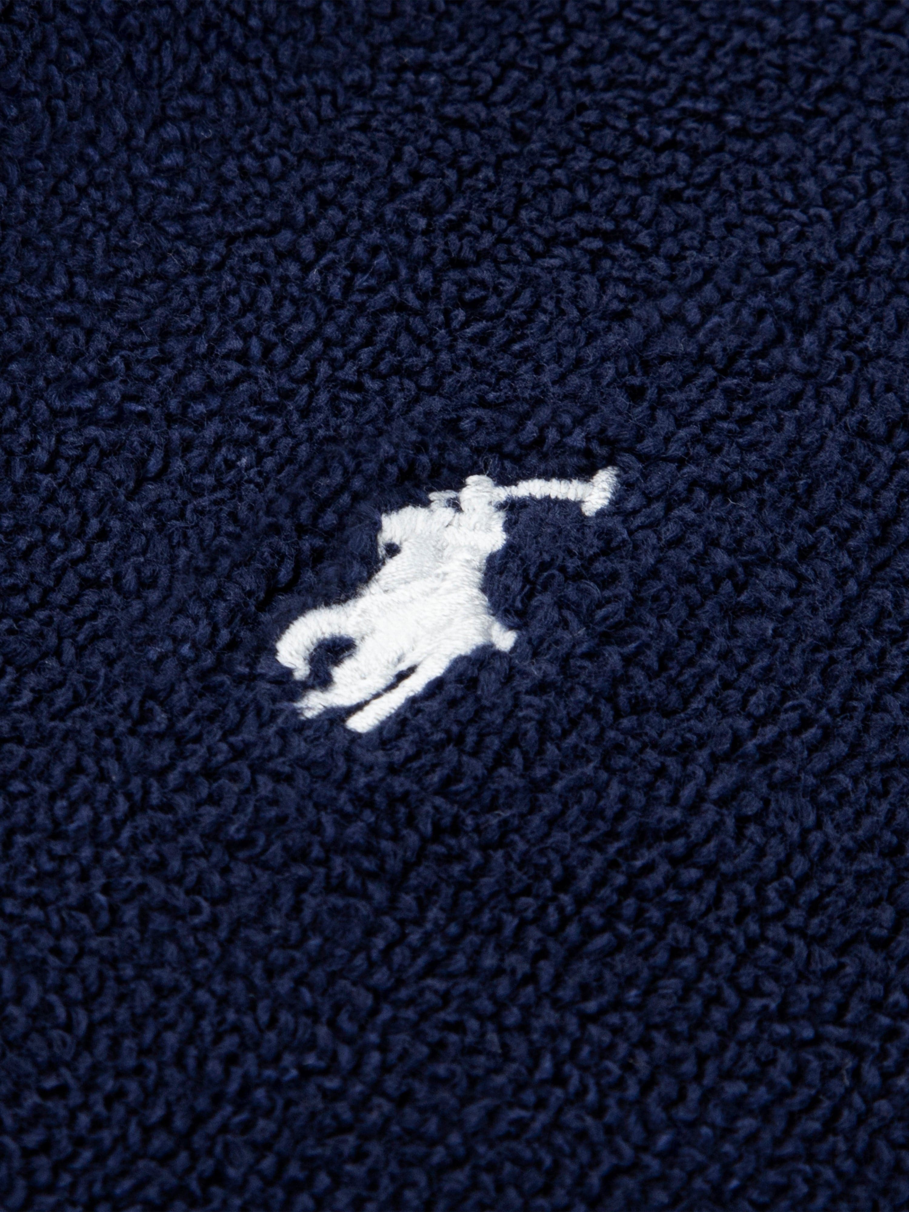 Ralph Lauren Boys Hooded Plush Terry Bathrobe in Navy