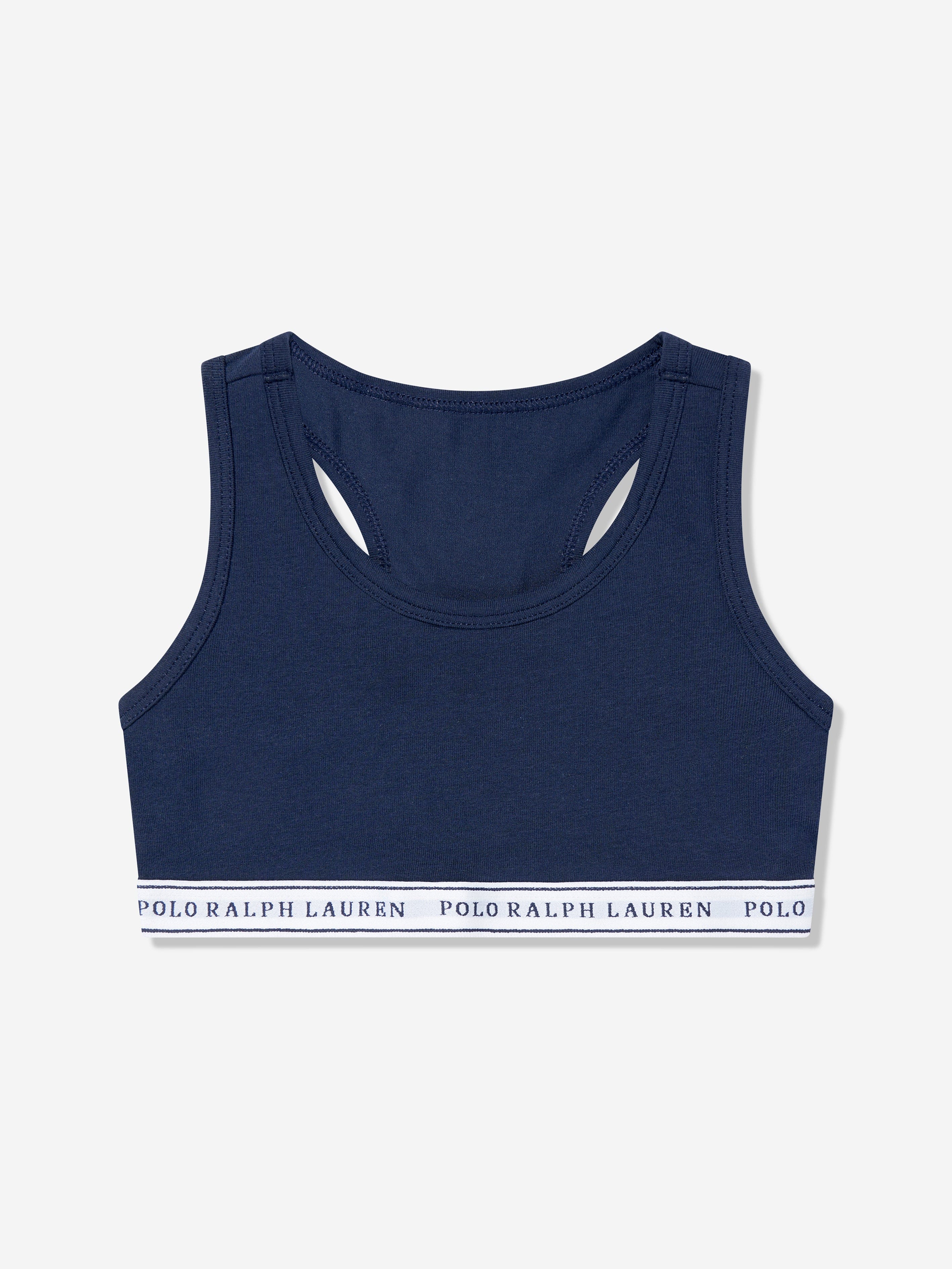 Ralph Lauren Girls 2 Pack Printed Bra Set in Navy