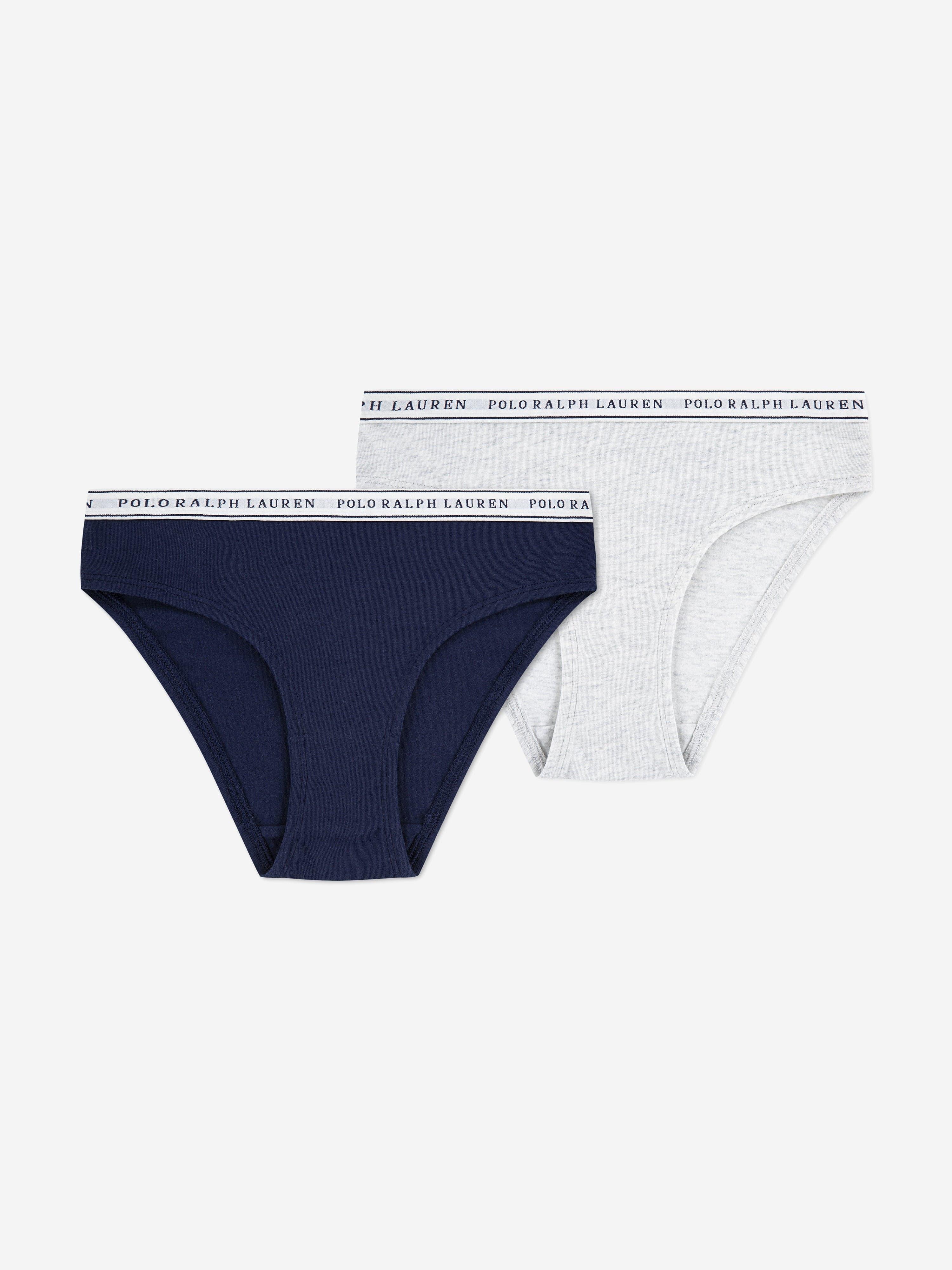 Ralph Lauren Girls 2 Pack Printed Knickers Set in Navy