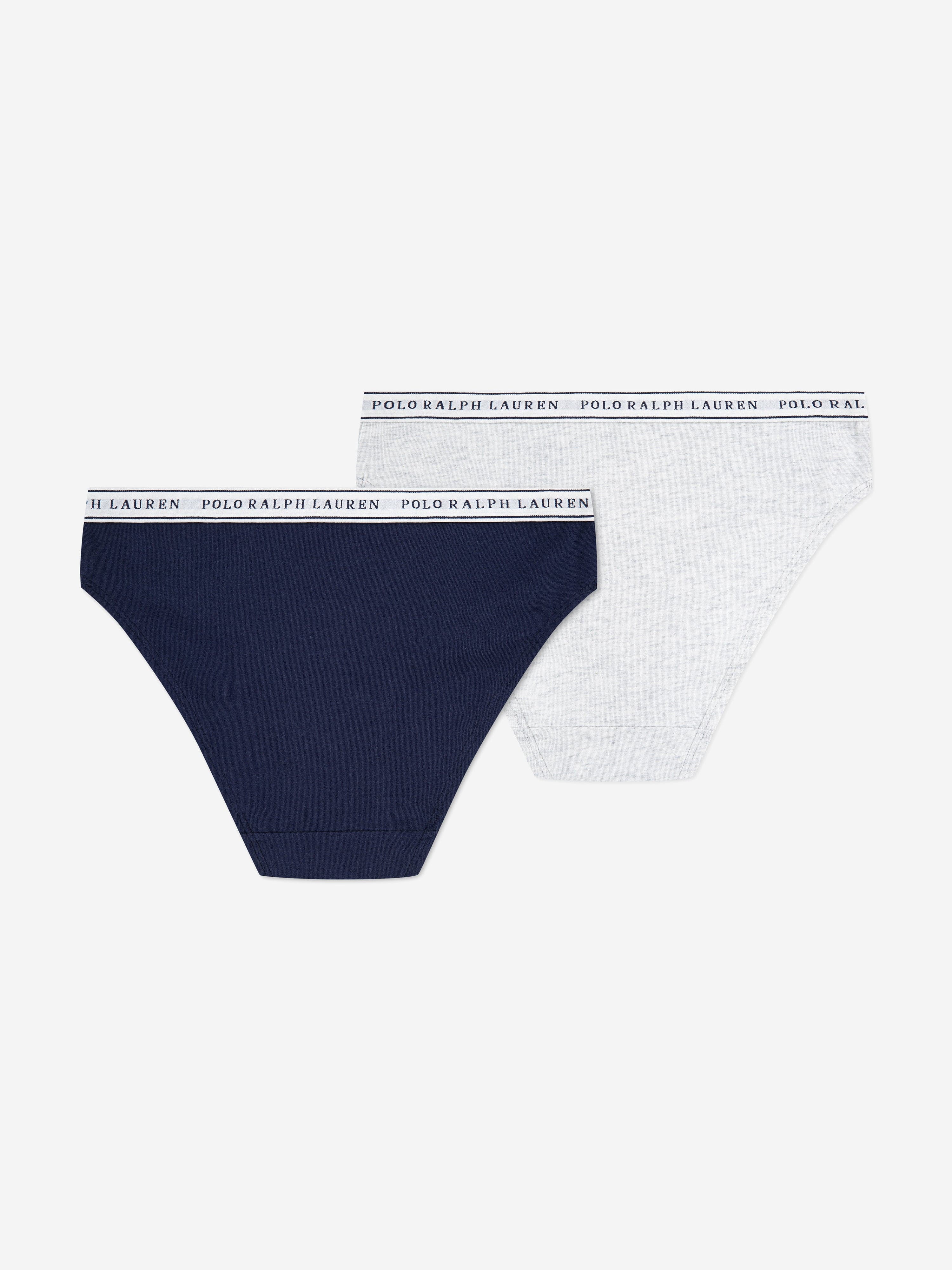 Ralph Lauren Girls 2 Pack Printed Knickers Set in Navy