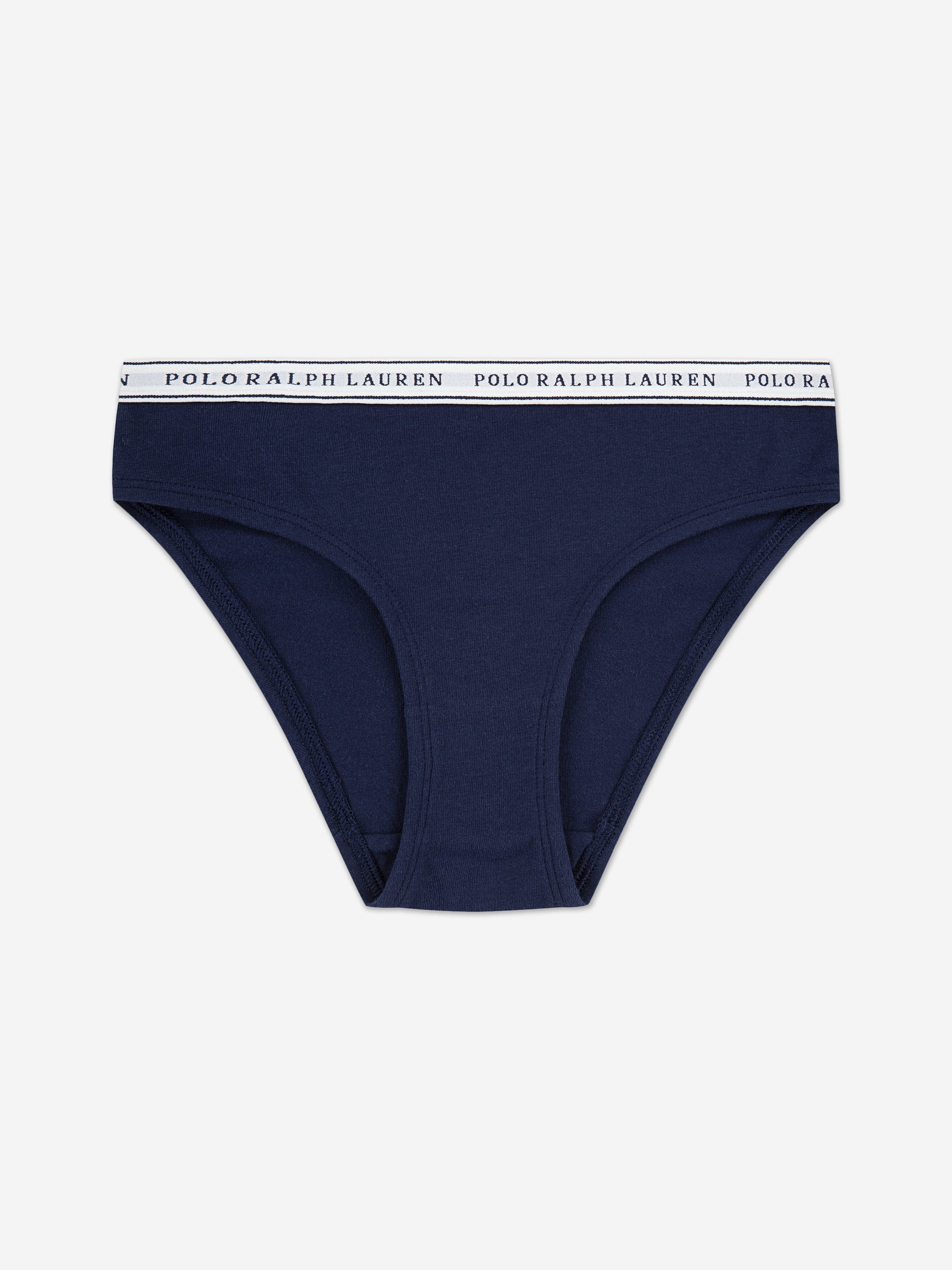 Ralph Lauren Girls 2 Pack Printed Knickers Set in Navy