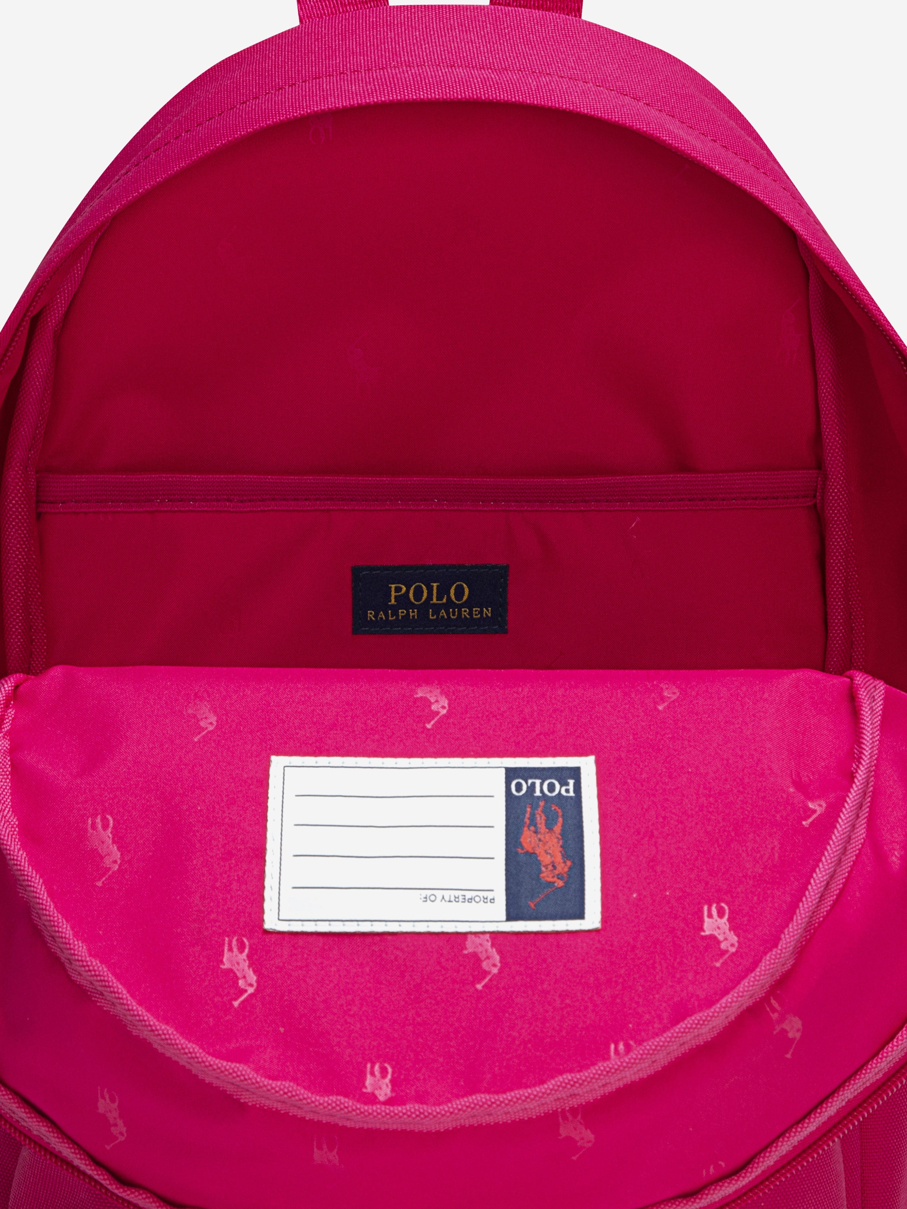 Ralph Lauren Girls Logo Backpack in Pink (44cm)
