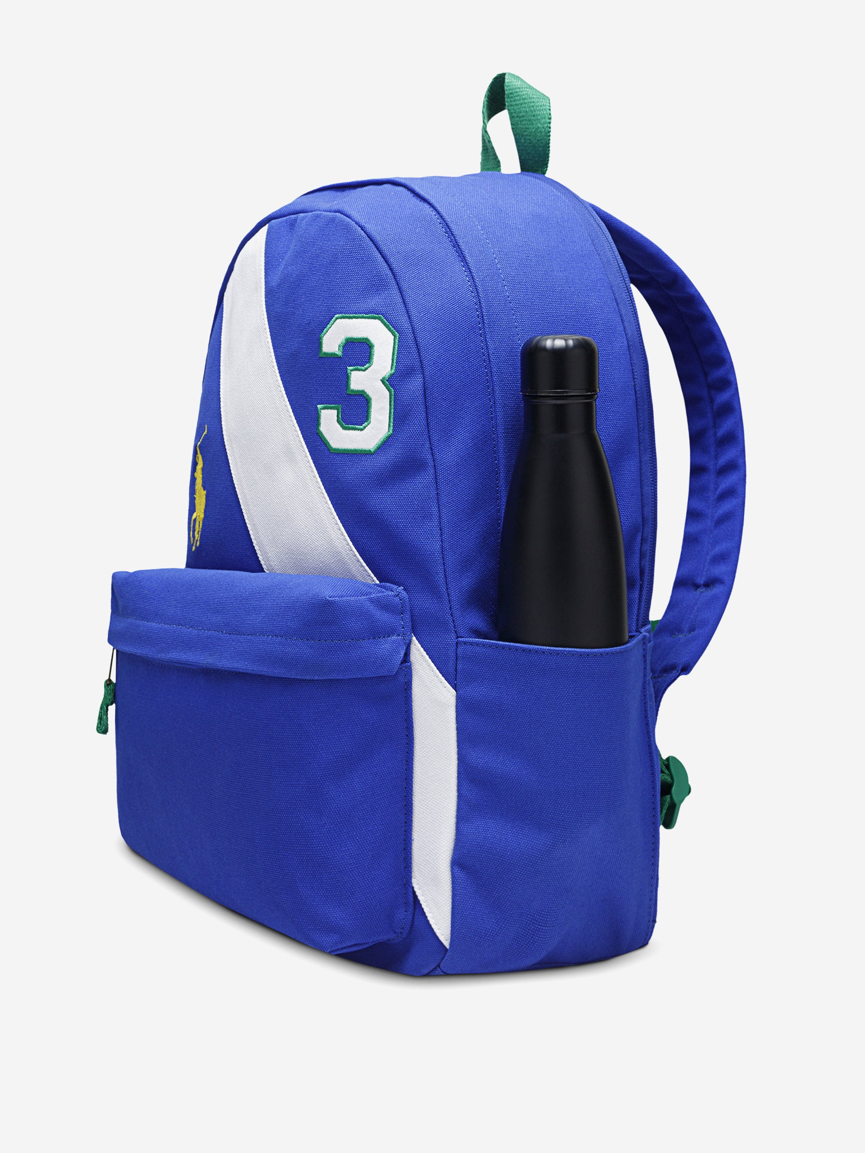 Ralph Lauren Boys Big PP and Banner Backpack in Blue (46cm)