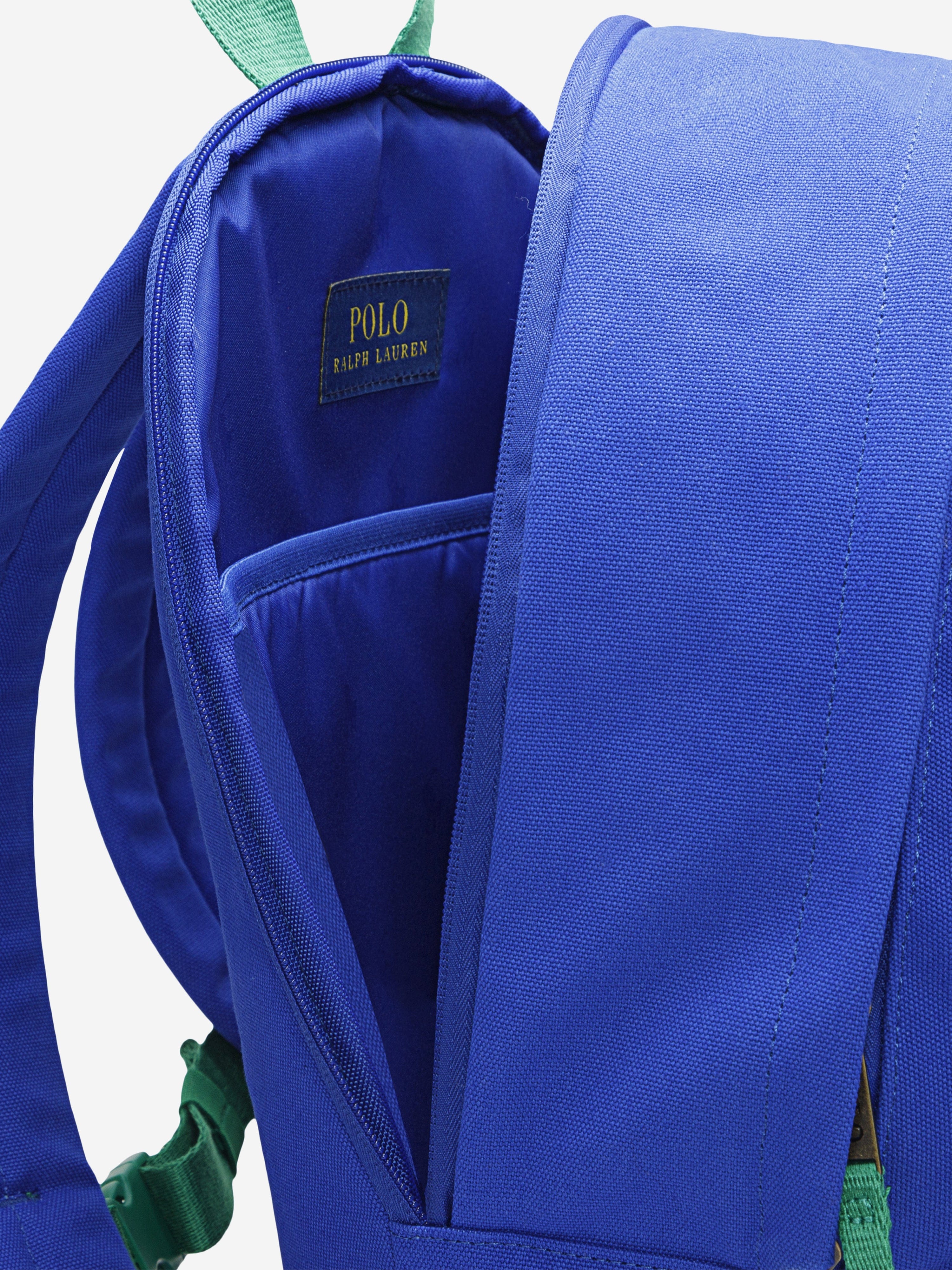 Ralph Lauren Boys Big PP and Banner Backpack in Blue (46cm)