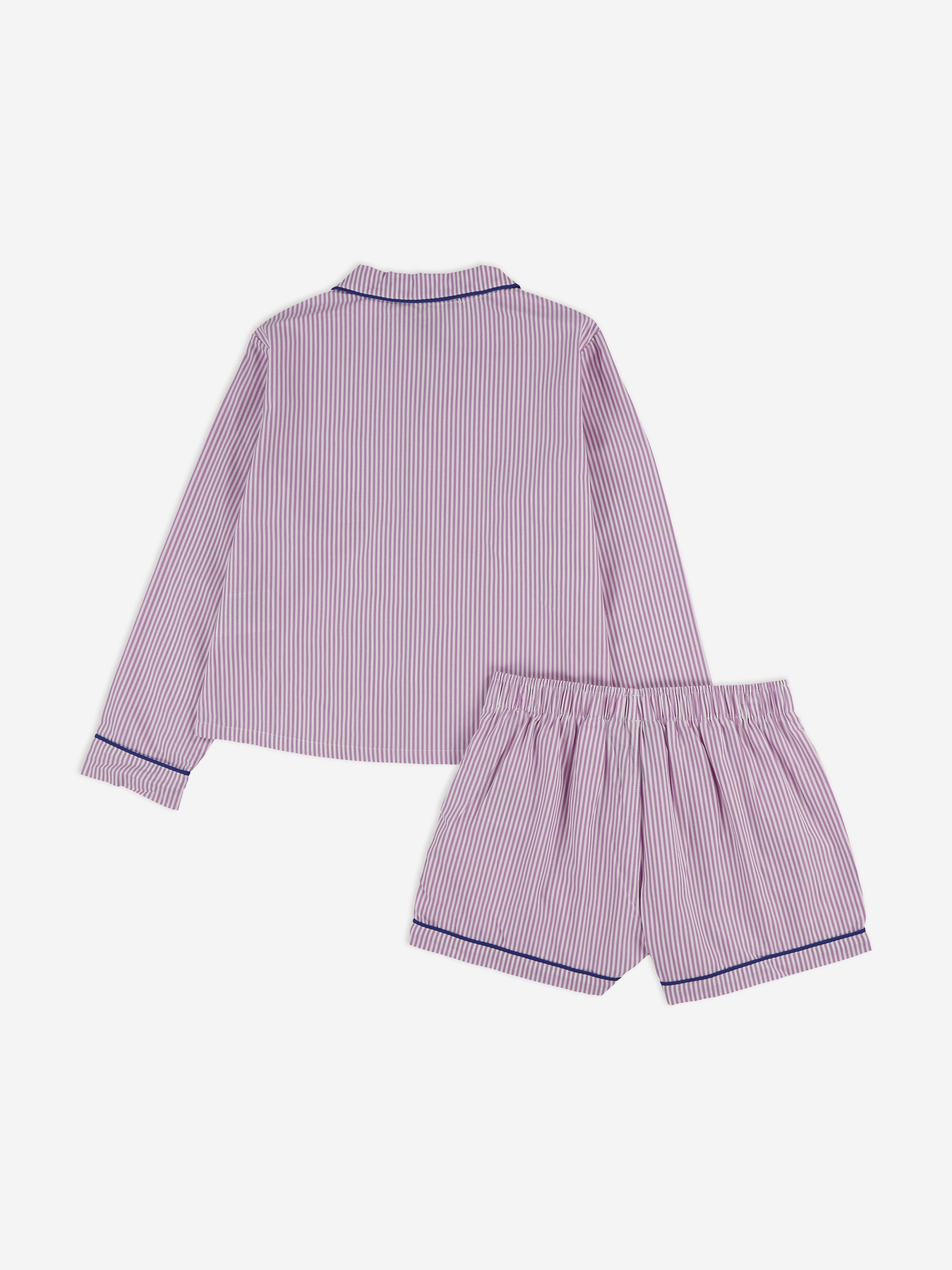 Ralph Lauren Girls Long Sleeve and Short Pyjama Set in Pink