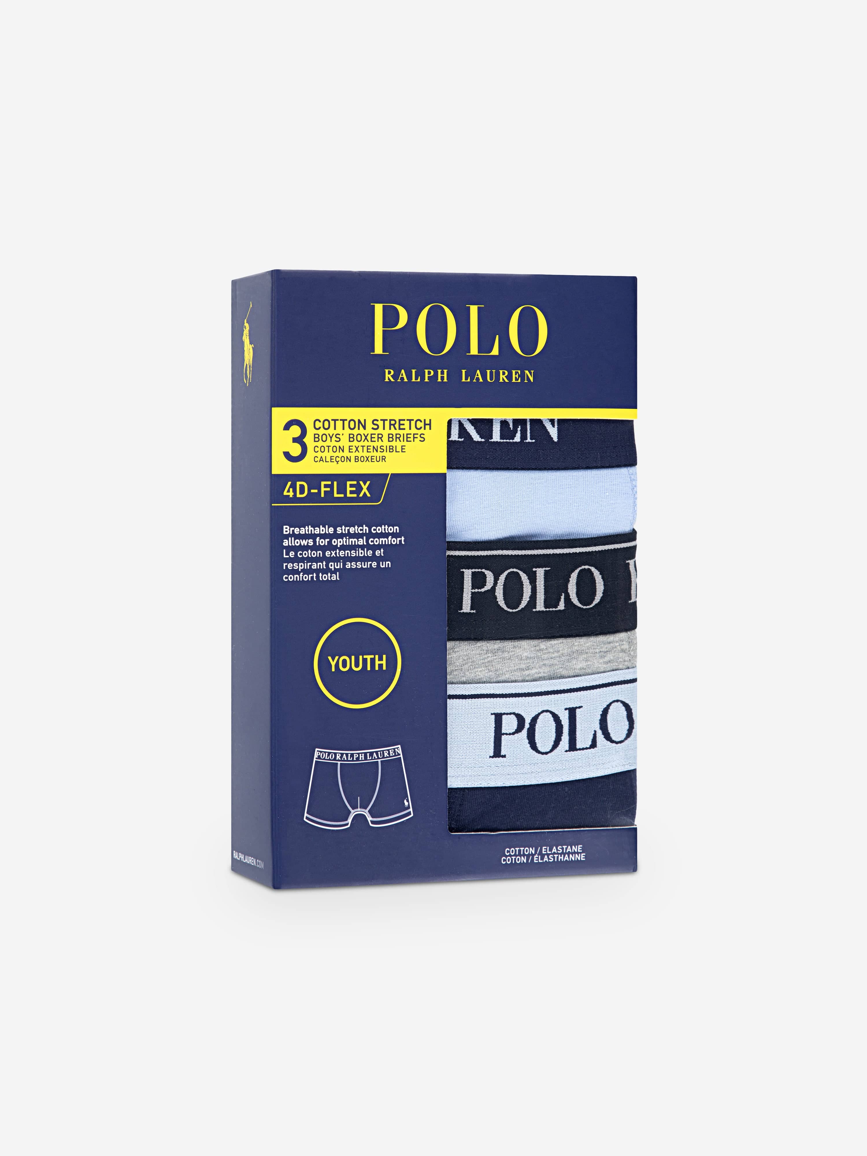 Ralph Lauren Boys 3 Pack Boxer Shorts Set in Blue