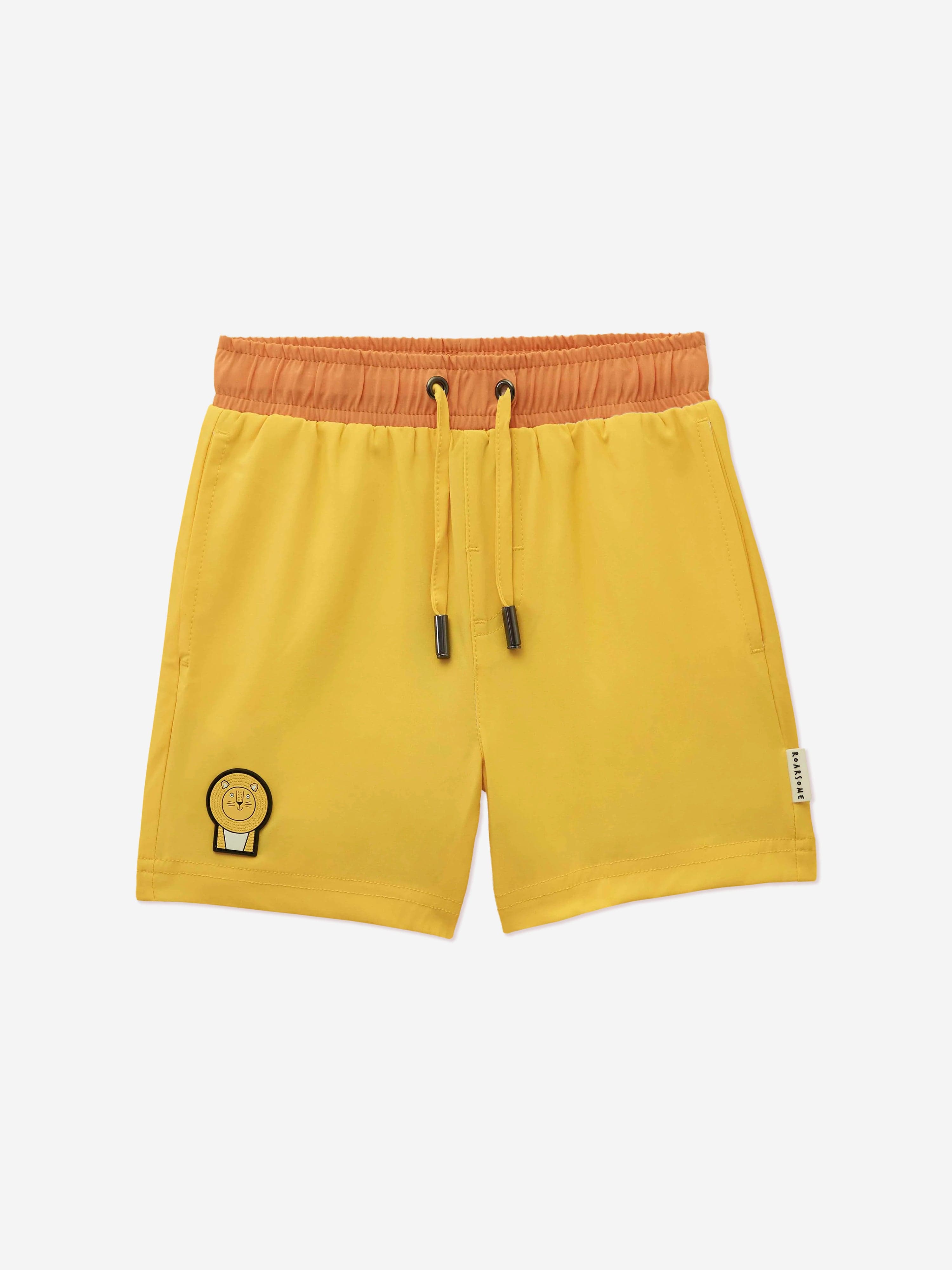Roarsome Boys Cub The Lion Swim Shorts in Yellow (UPF50+)