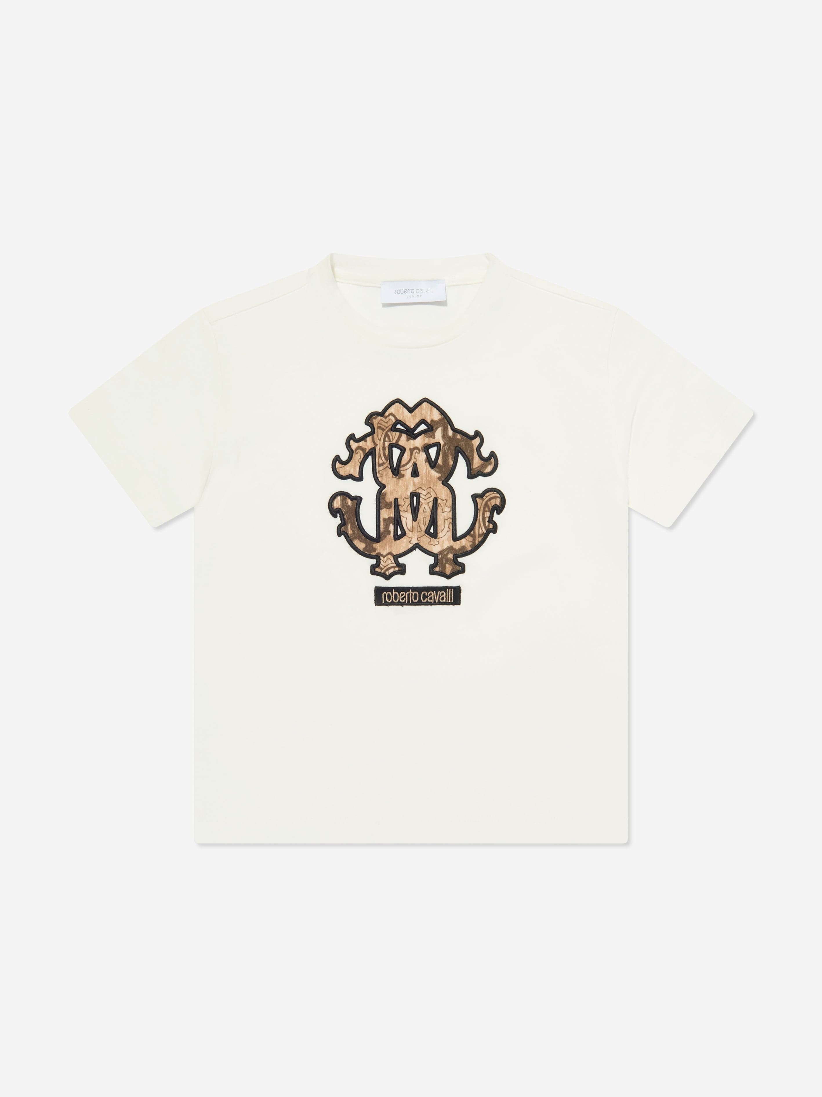 Roberto Cavalli Boys RC Logo T-Shirt in White