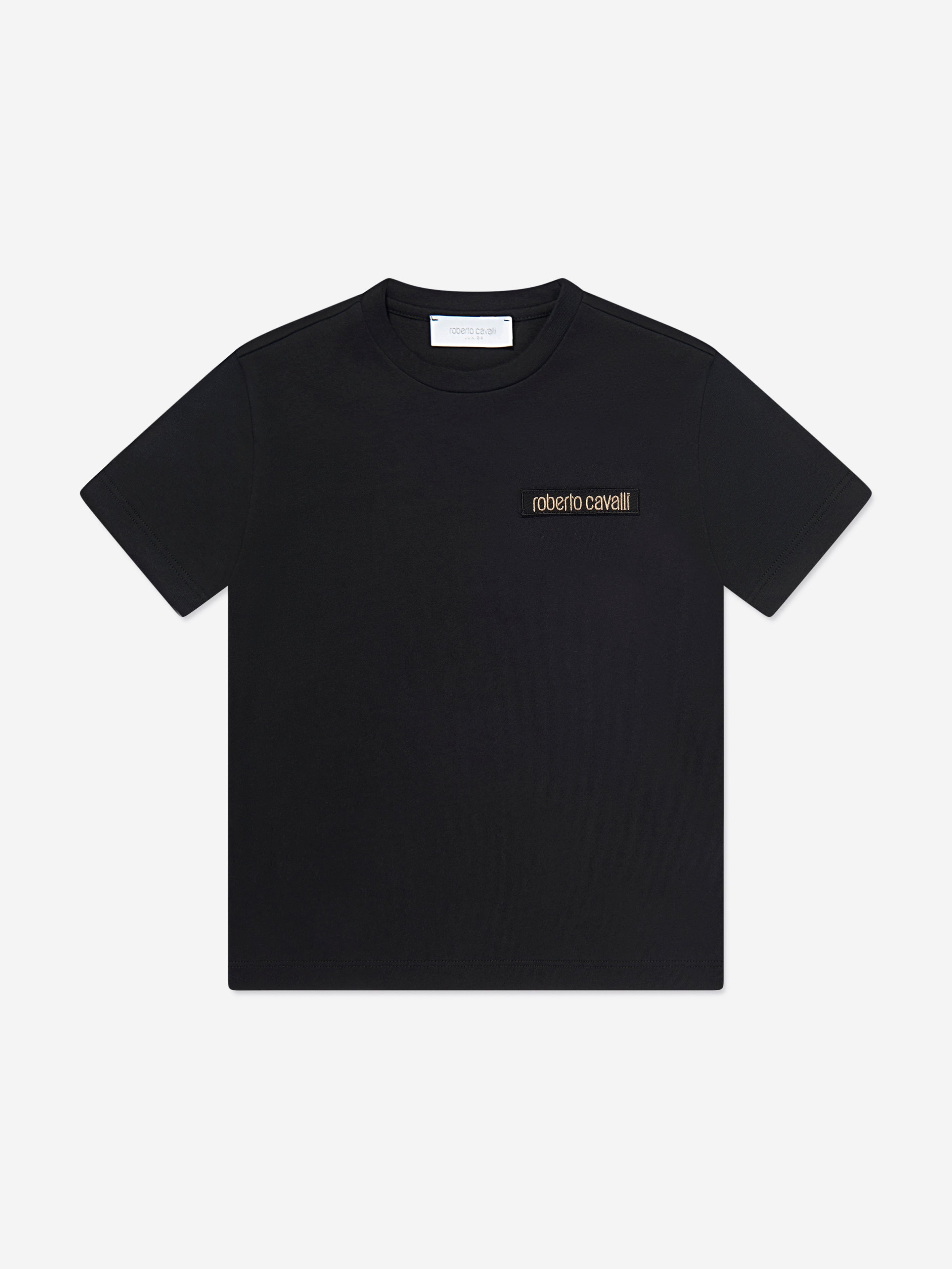 Roberto Cavalli Boys Logo T-Shirt in Black