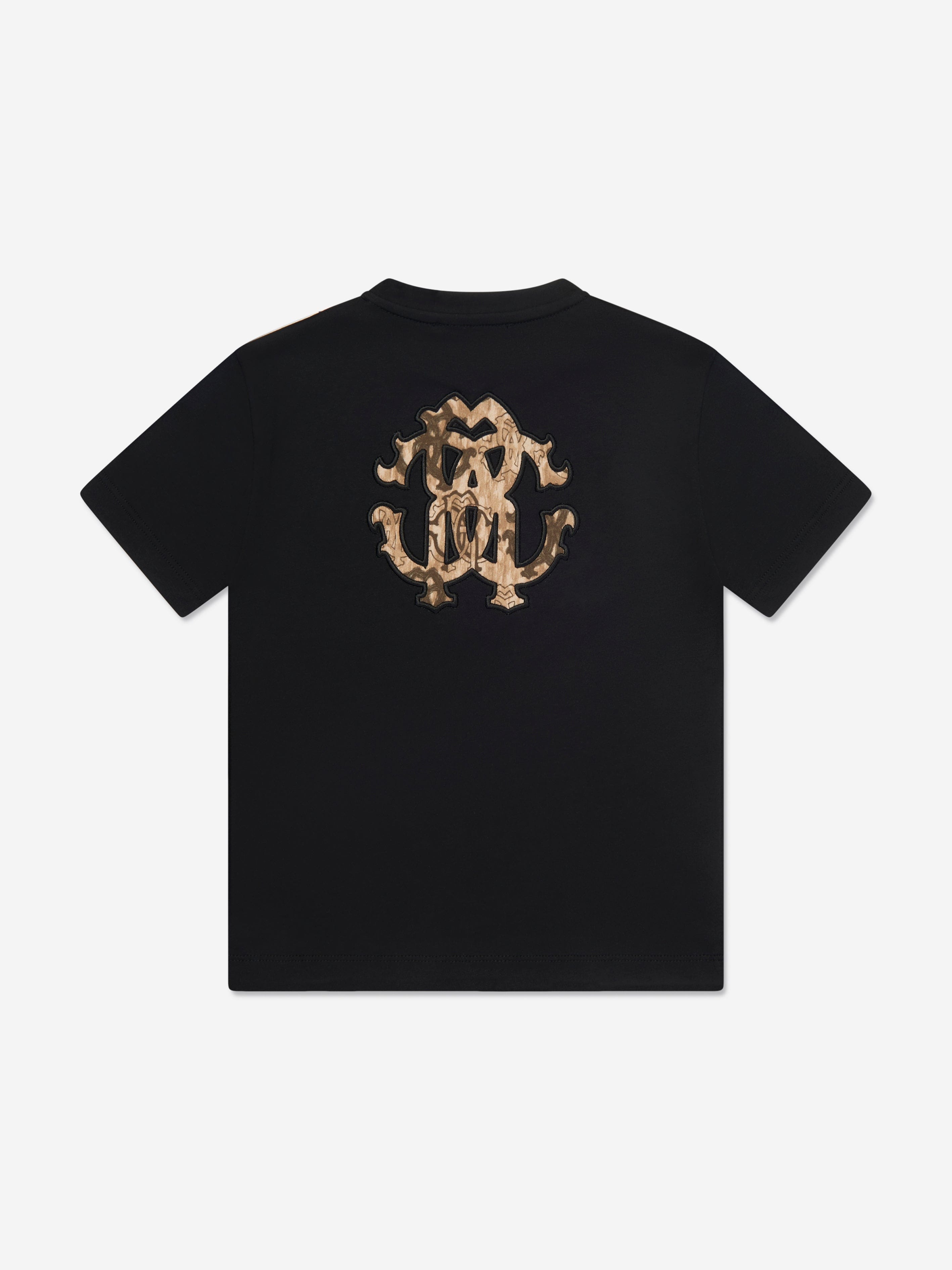 Roberto Cavalli Boys Logo T-Shirt in Black