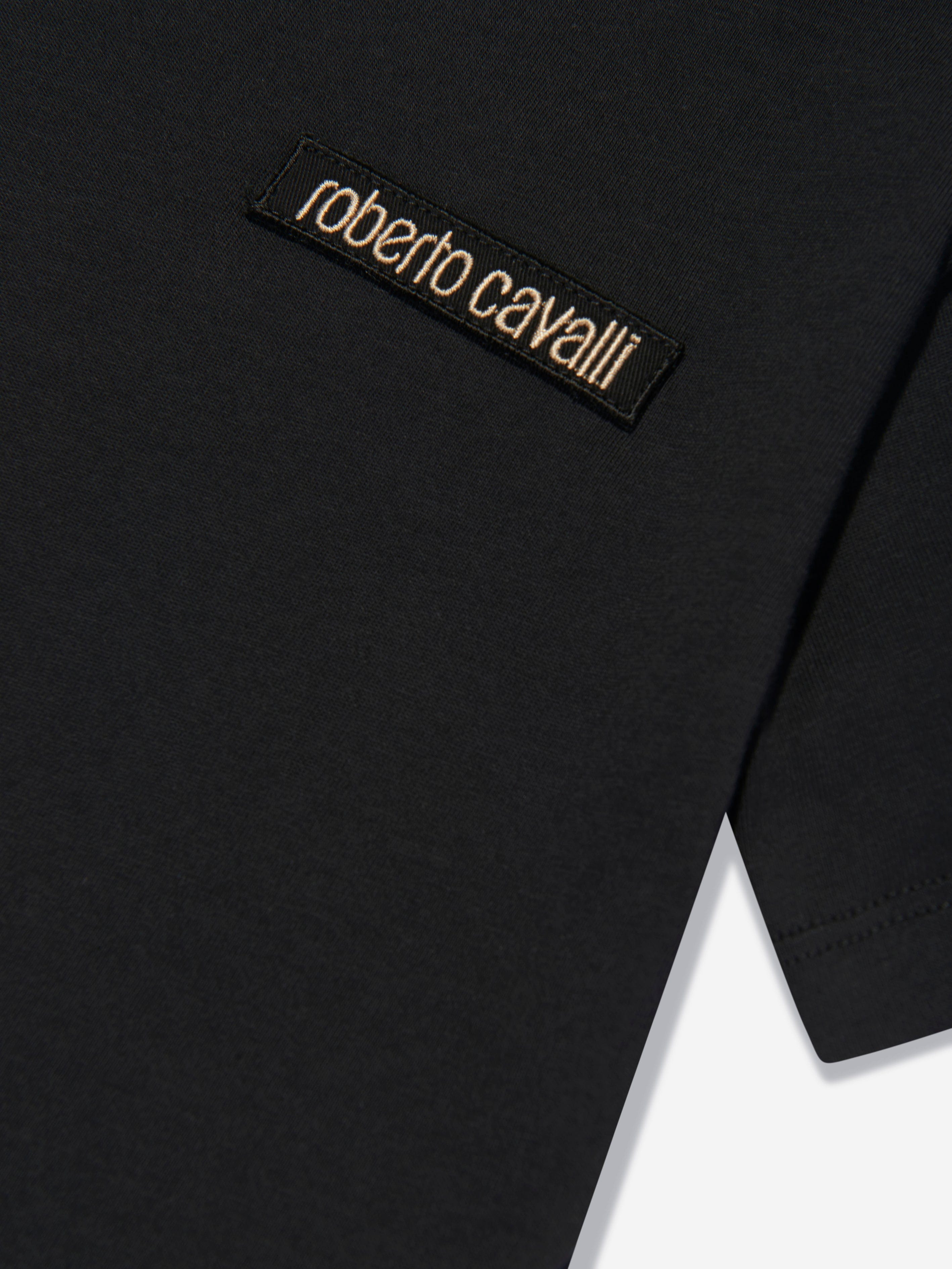 Roberto Cavalli Boys Logo T-Shirt in Black