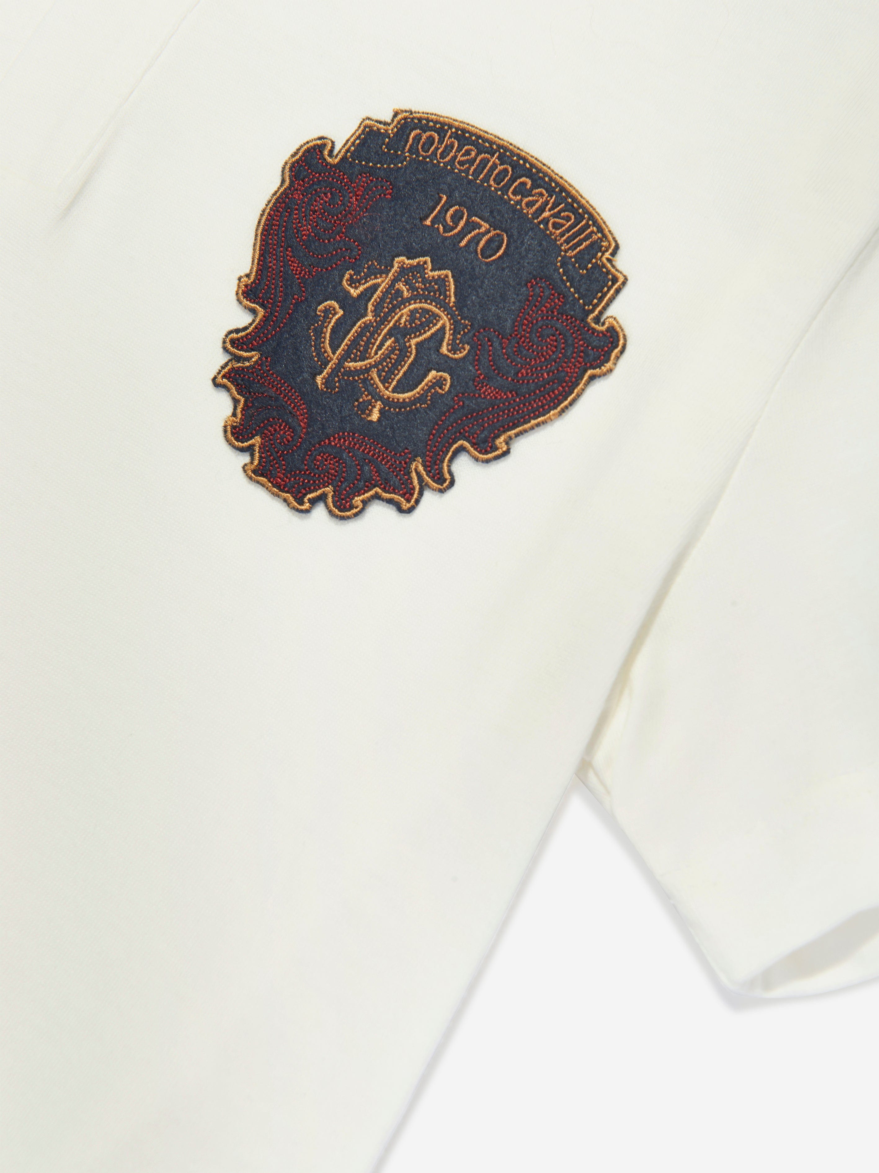 Roberto Cavalli Boys Polo Shirt in White