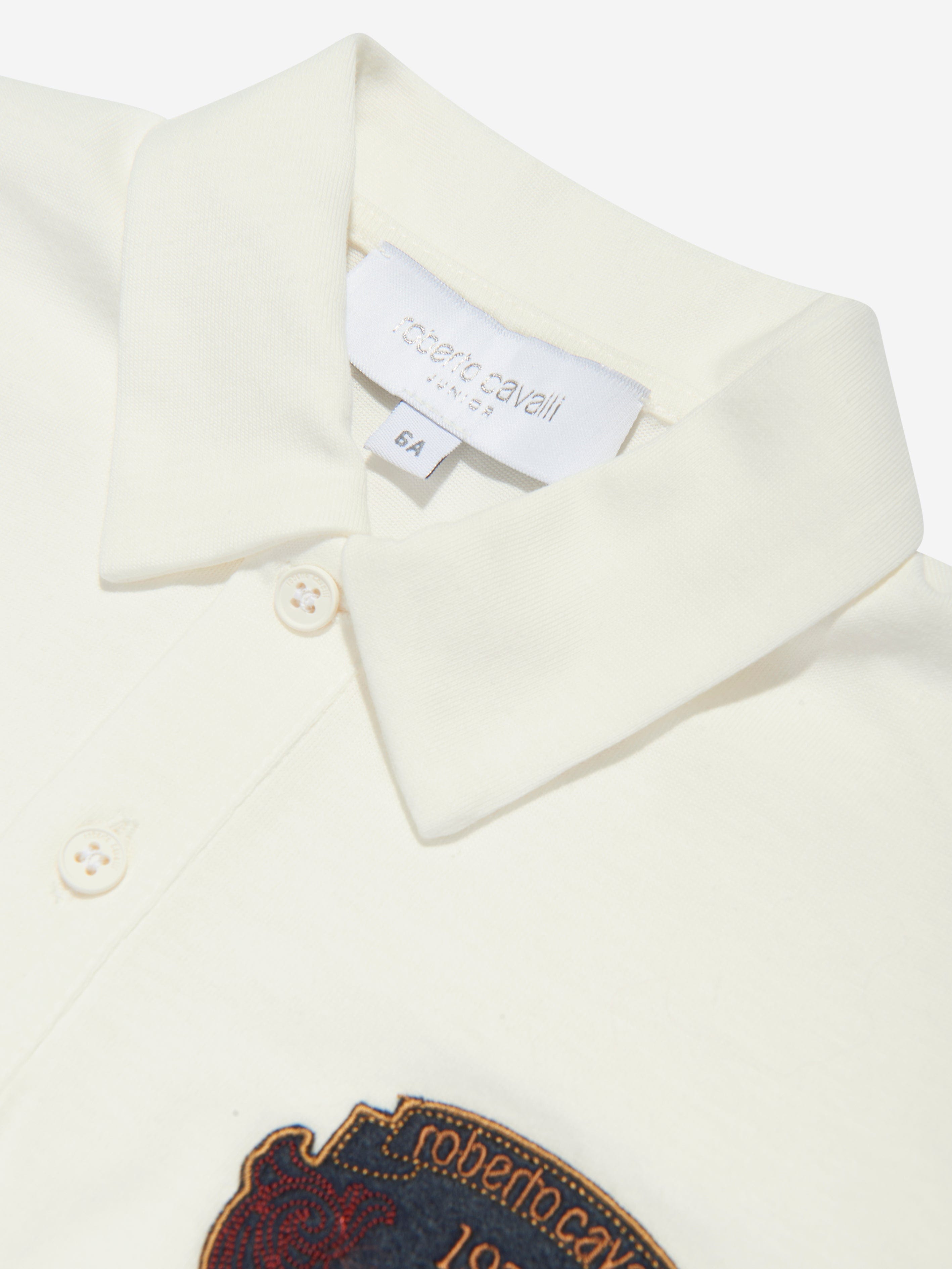 Roberto Cavalli Boys Polo Shirt in White