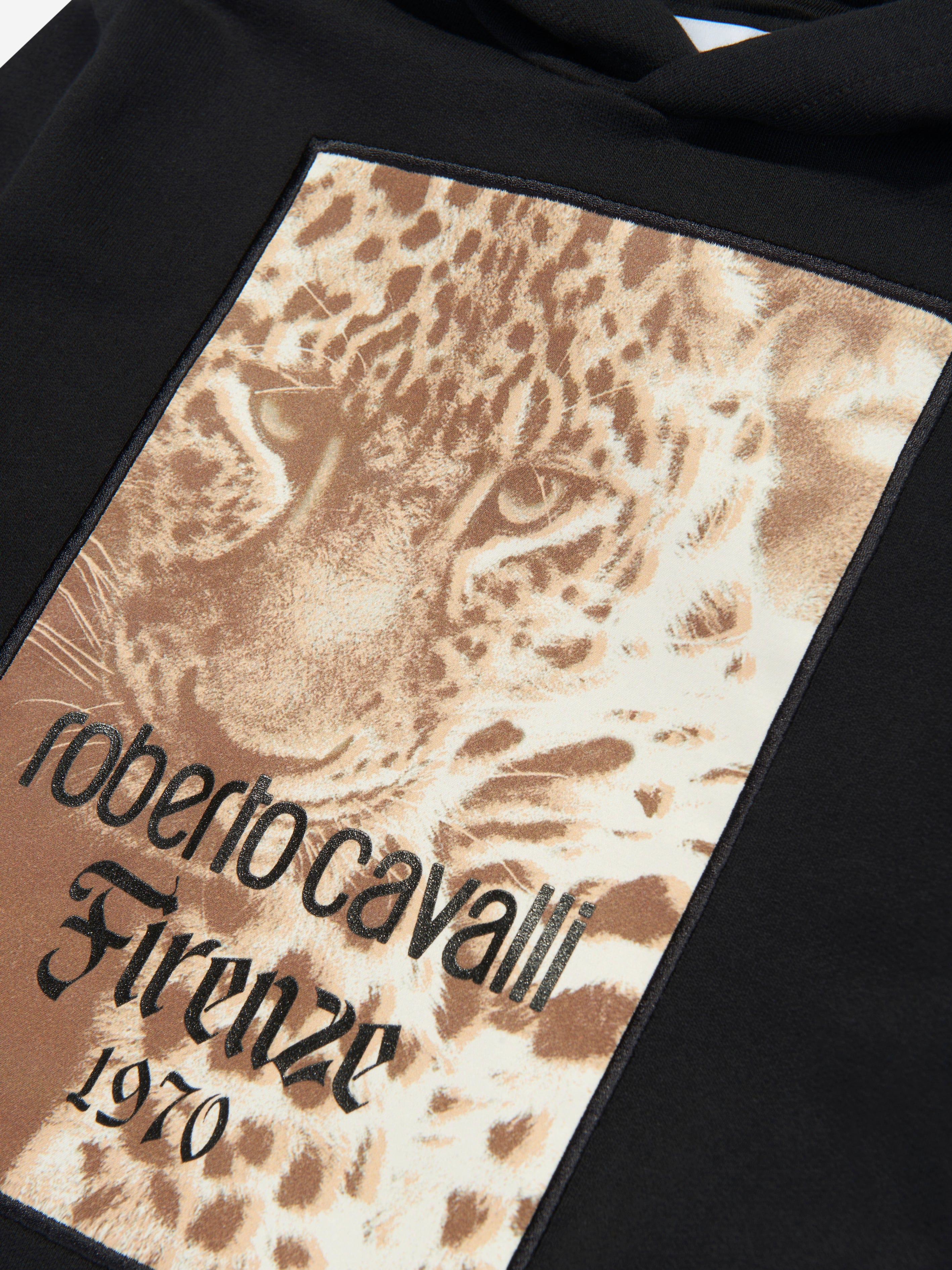 Roberto Cavalli Boys Tiger Hoodie in Black