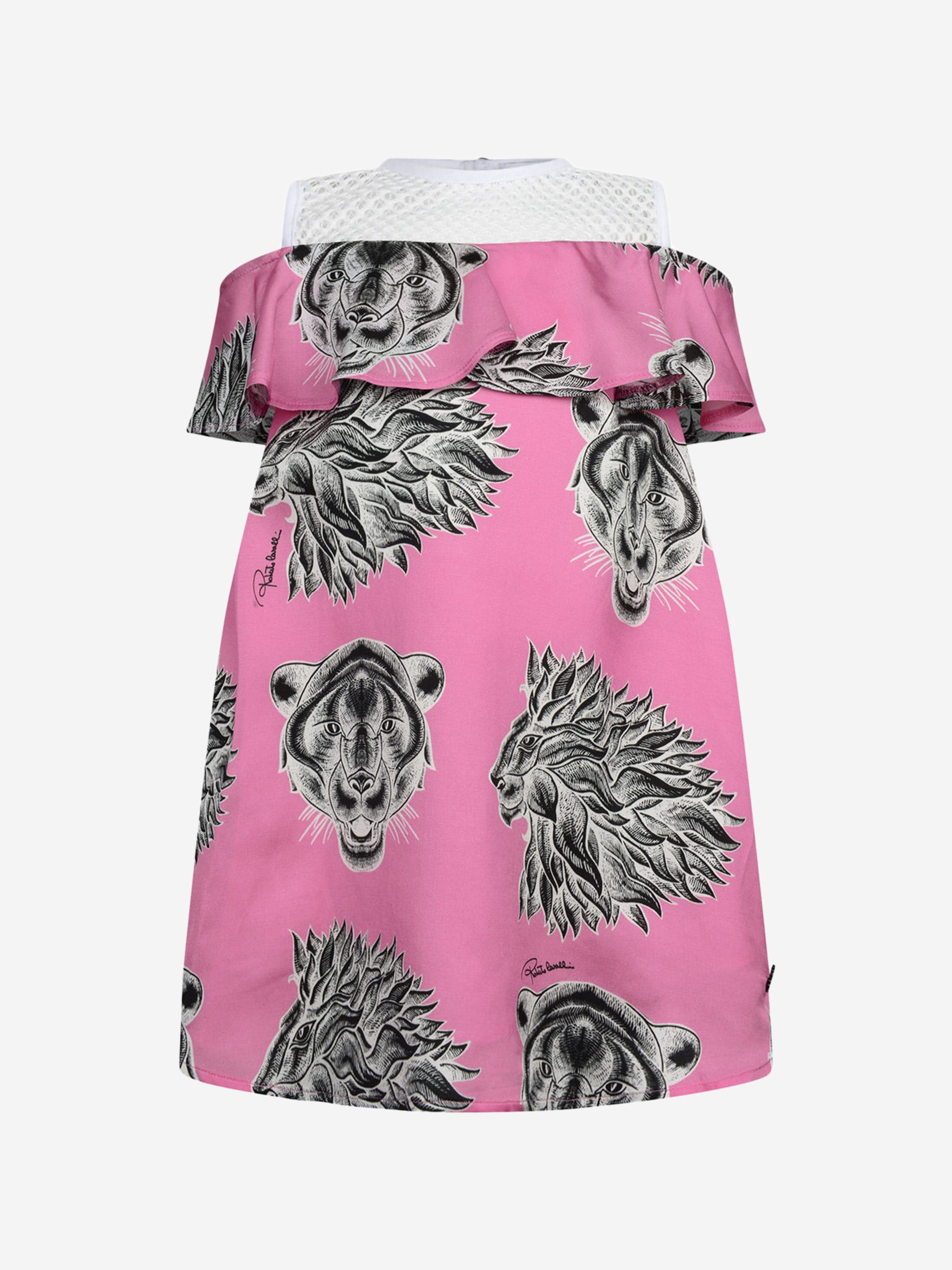 Roberto Cavalli Girls Panther Medley Pink Dress