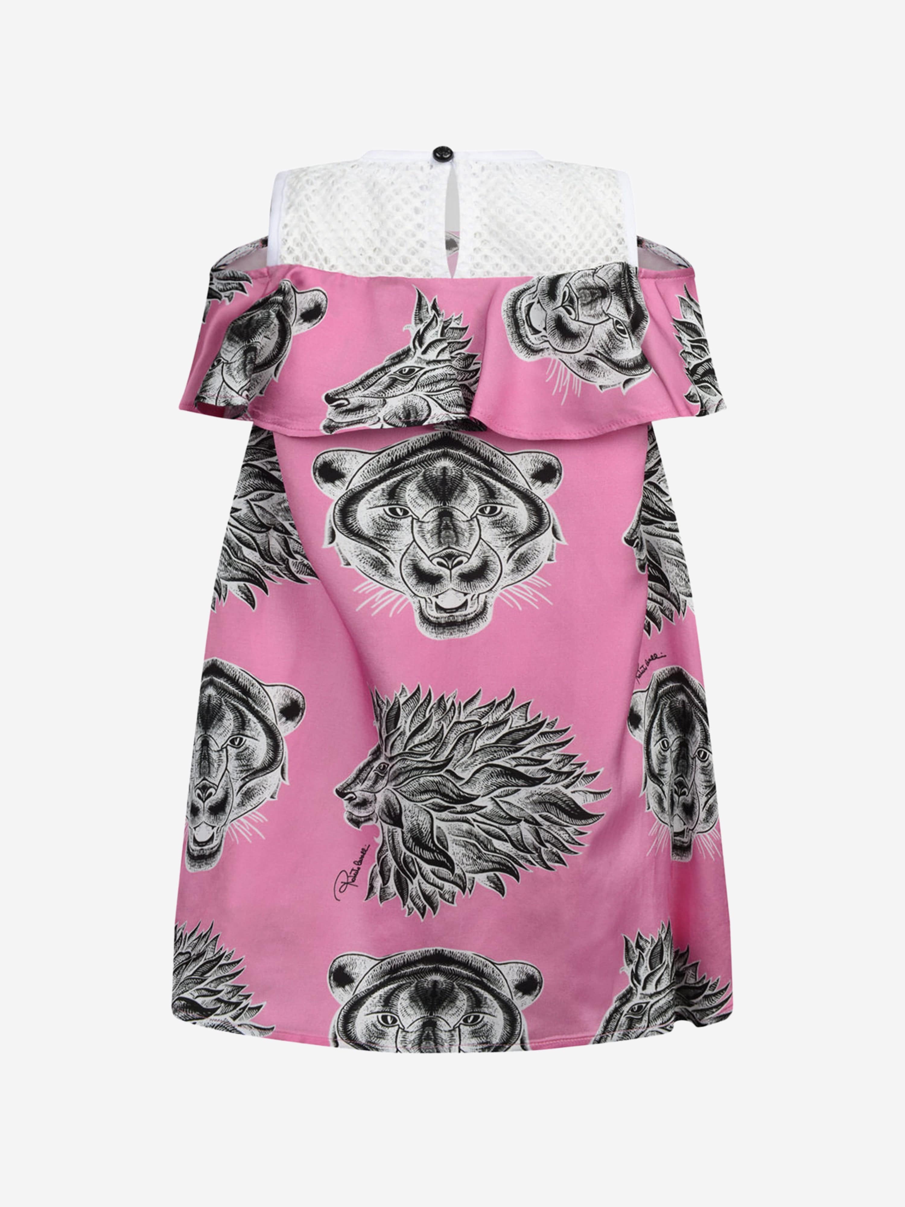 Roberto Cavalli Girls Panther Medley Pink Dress