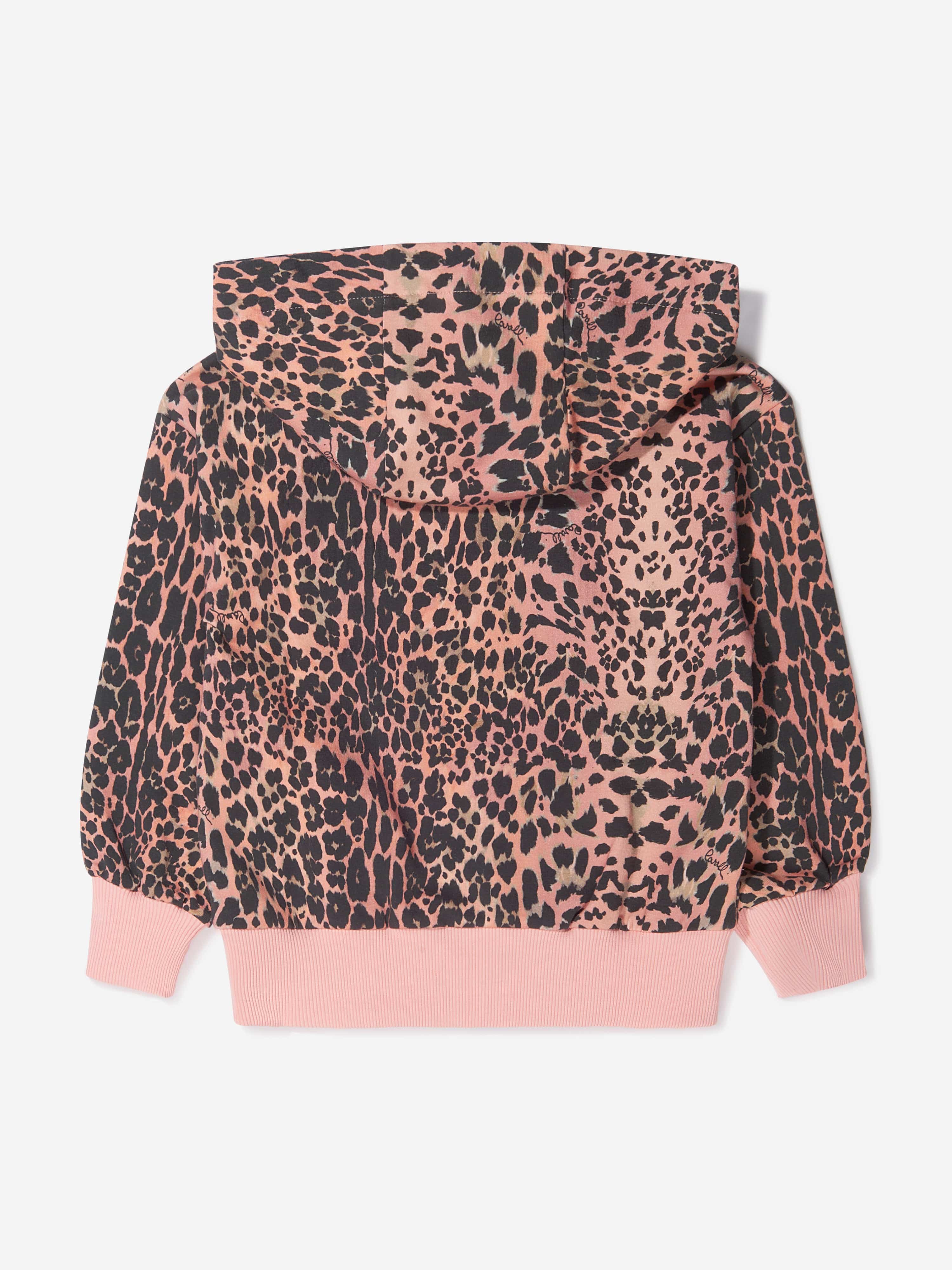 Roberto Cavalli Girls Cotton Leopard Print Zip Up Top